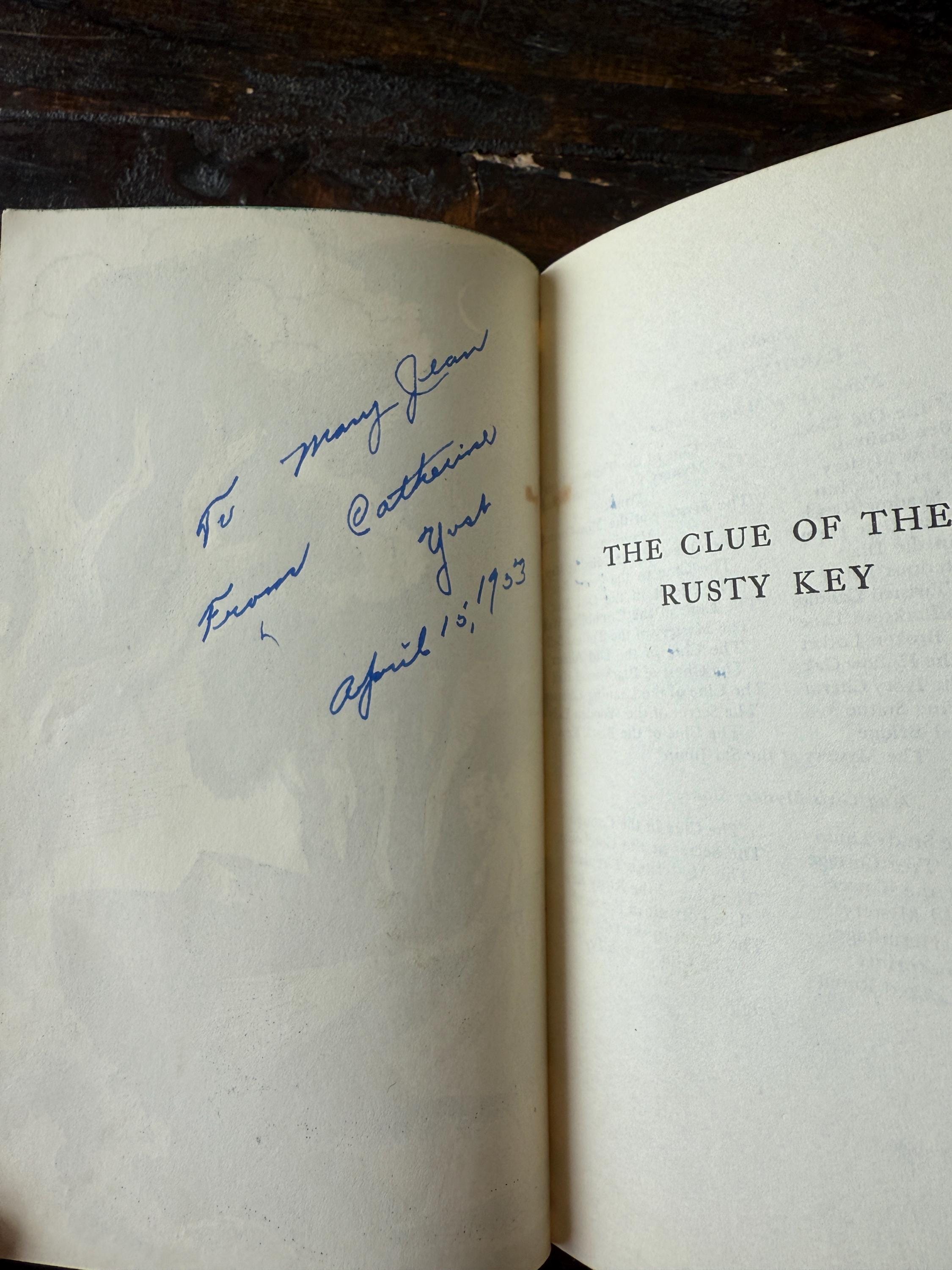 First Edition 1942 The Clue of the Rusty Key – Dana Girls Mystery #11 by Carolyn Keene – Vintage Mystery Book
