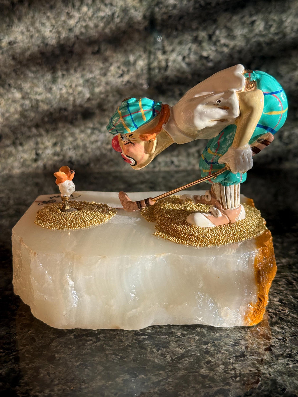 Vintage Ron Lee Clown Figurines on Onyx Base – 1980s Limited Edition Circus Collectibles – Hand-Painted Sculpture – Sold Individually