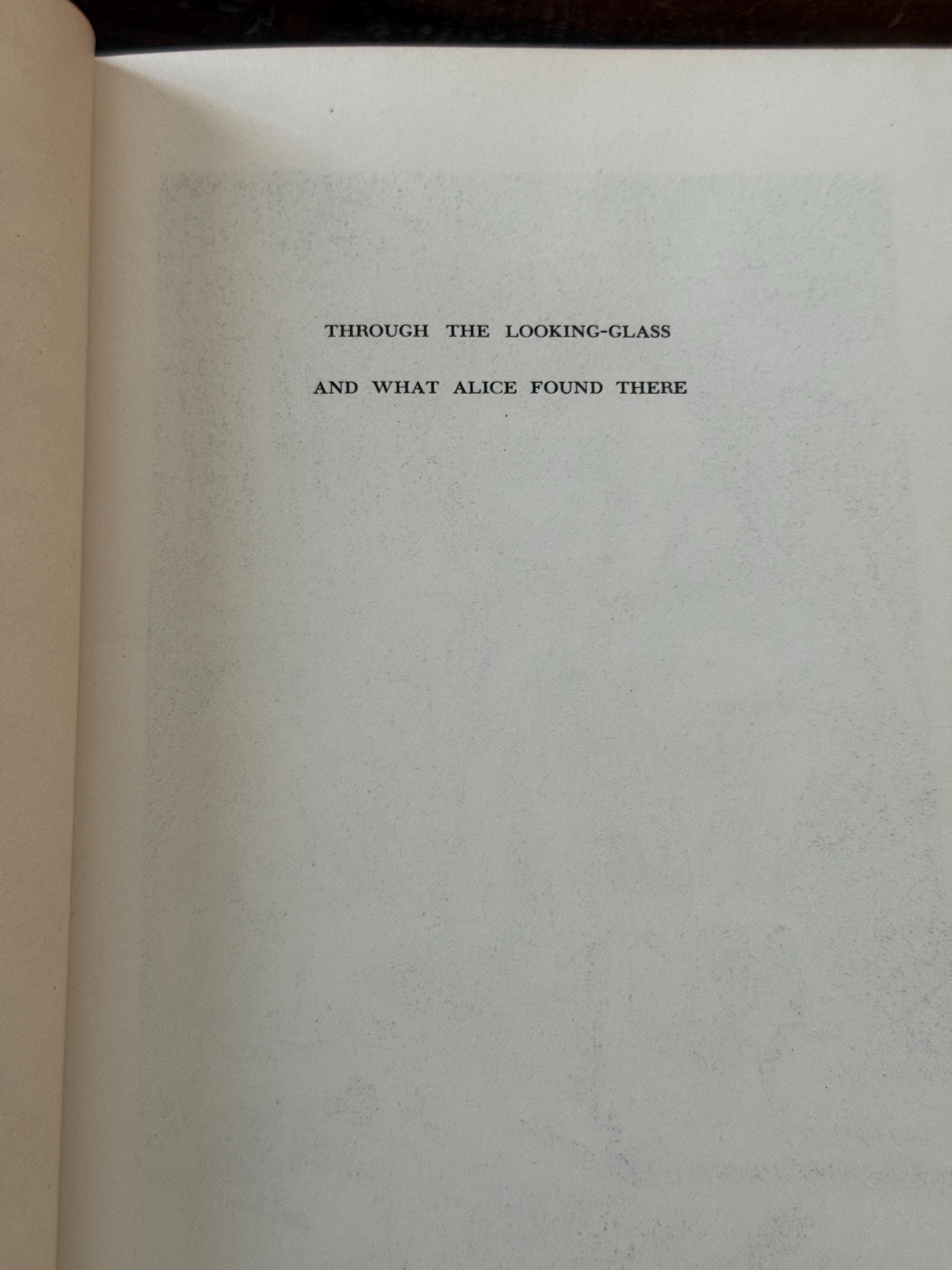 Through the Looking-Glass by Lewis Carroll – 1950s First Edition – Junior Deluxe Editions – Red Ink & Color Illustrations – Inscribed