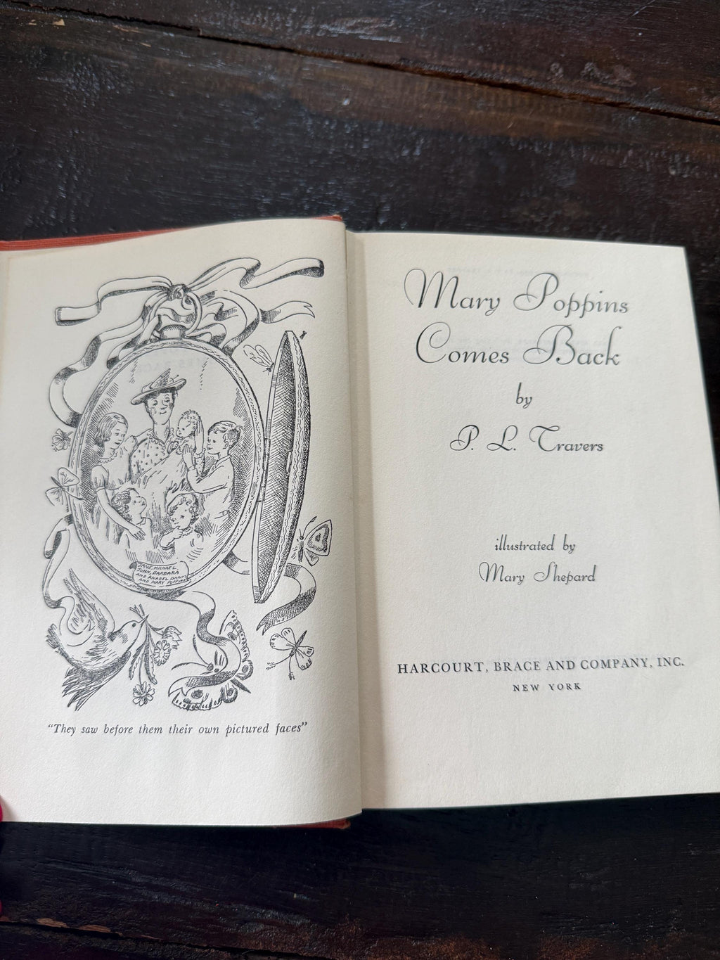 1935 Mary Poppins Comes Back by P.L. Travers – Illustrated Vintage Hardcover – Harcourt Brace - First Edition/no Dust Jacket