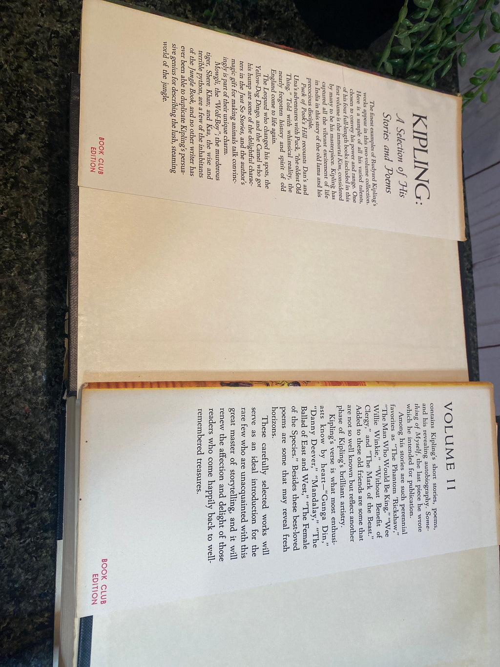 Volumes 1&2 Kipling- Stories and Poems by John Beectoft- 1956- Book Set- Jungle Book-Just So Stories- book club edition