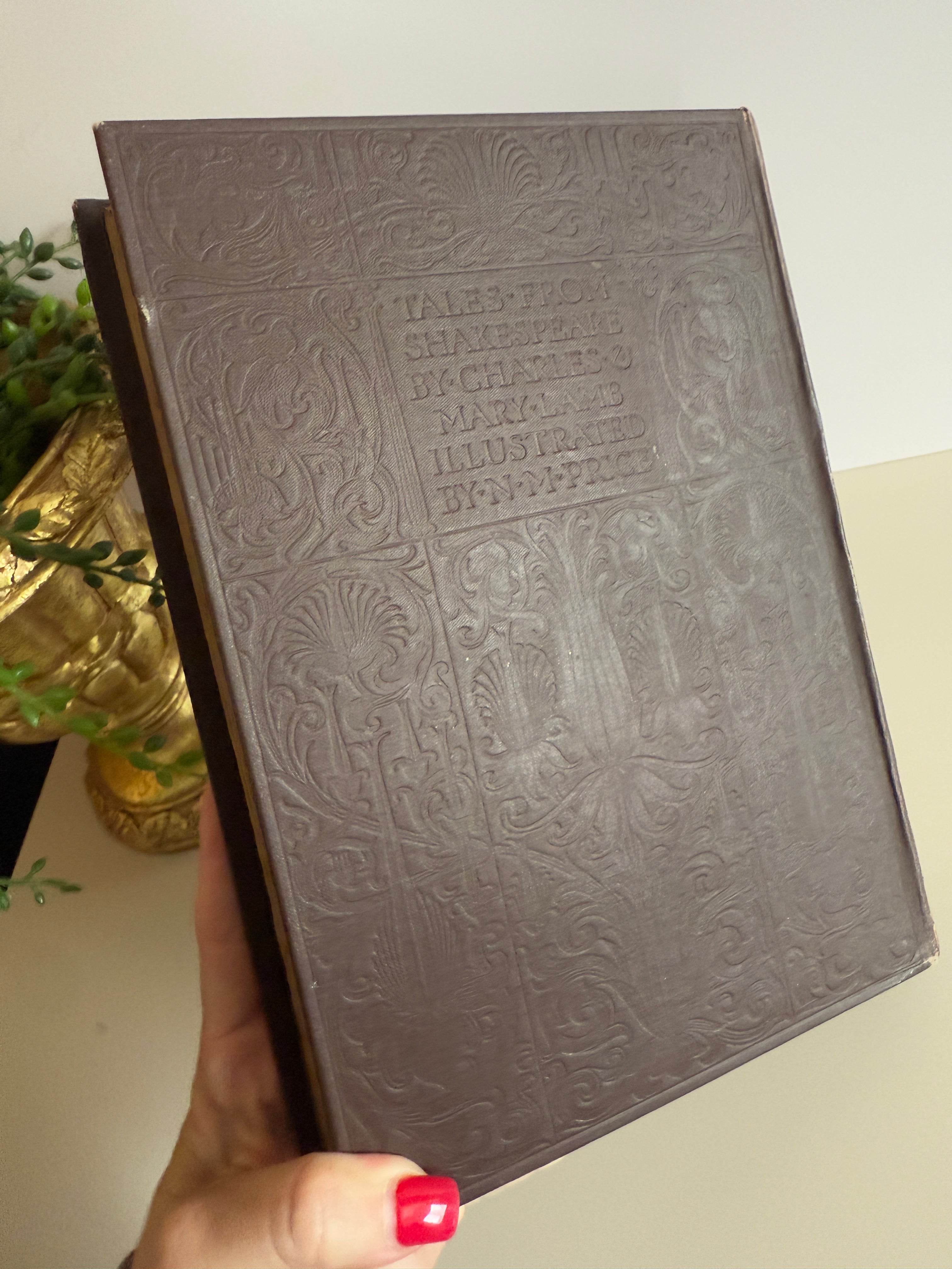 Antique 1905 Tales from Shakespeare by Charles & Mary Lamb – Illustrated by N.M. Price – Ornate Gilt Binding