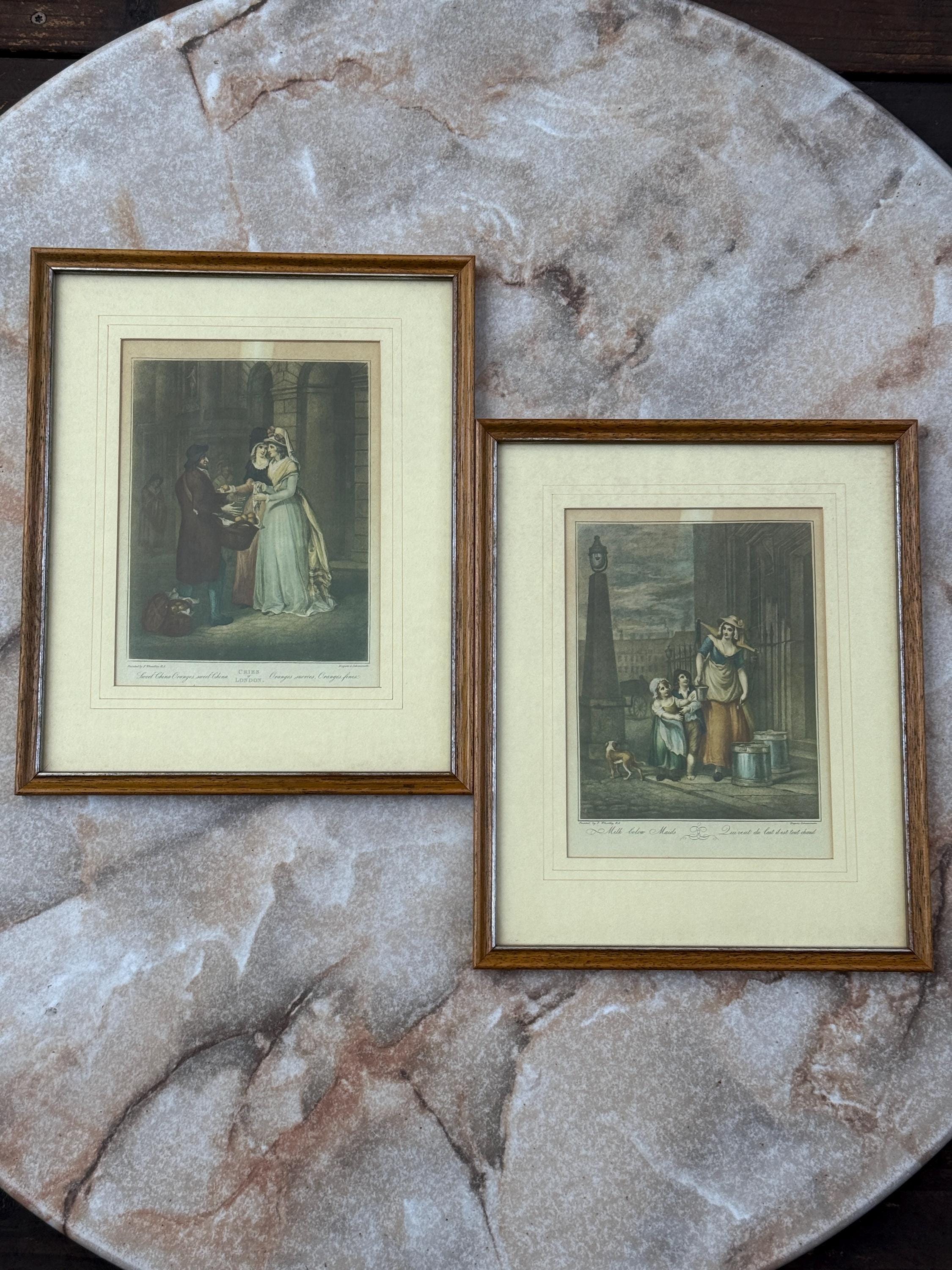 Instant Gallery Wall – Set of 11 “Cries of London” by F. Wheatley – Offset Lithography Prints – Matted & Framed- 11.5x9.5