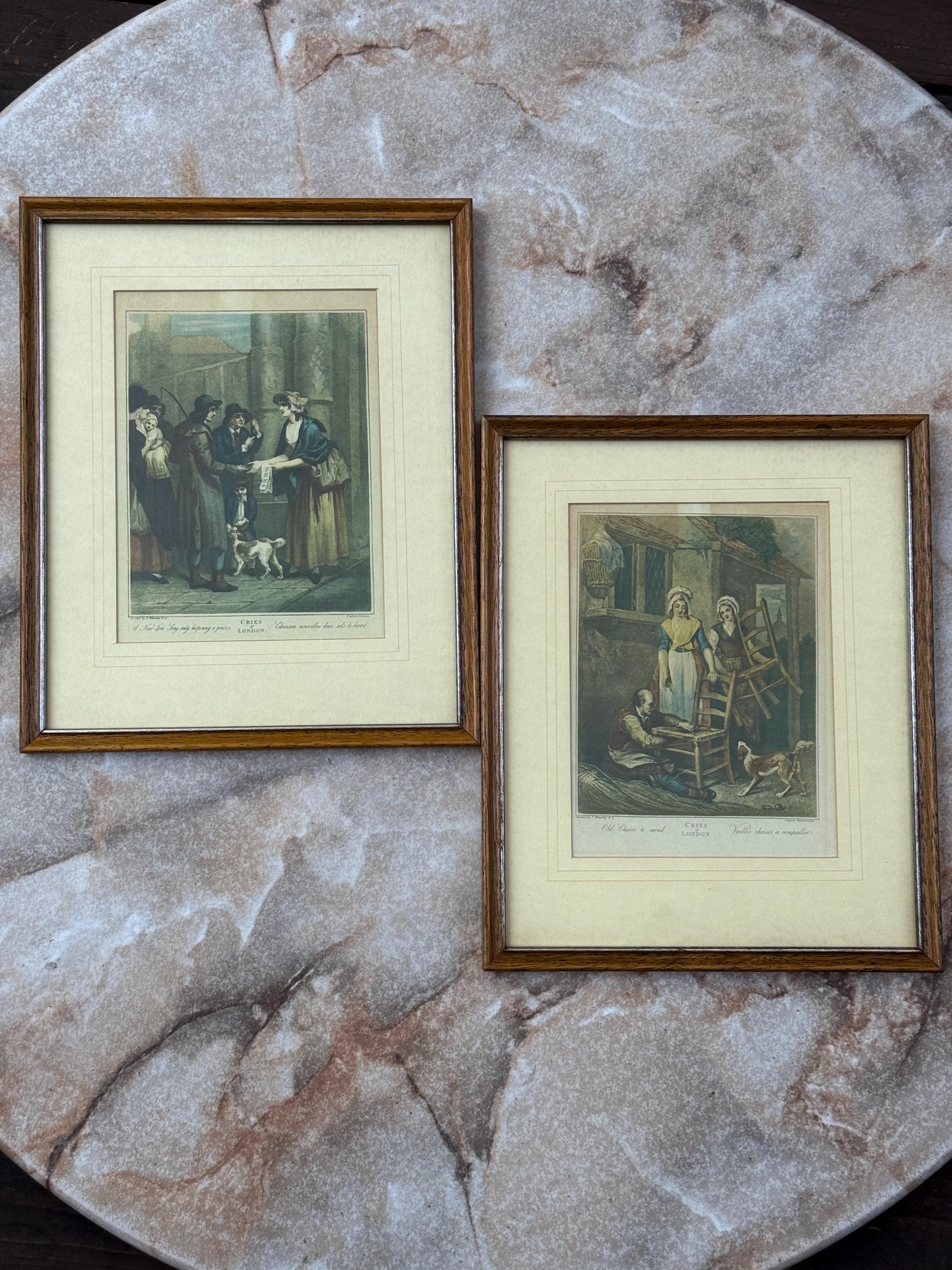 Instant Gallery Wall – Set of 11 “Cries of London” by F. Wheatley – Offset Lithography Prints – Matted & Framed- 11.5x9.5