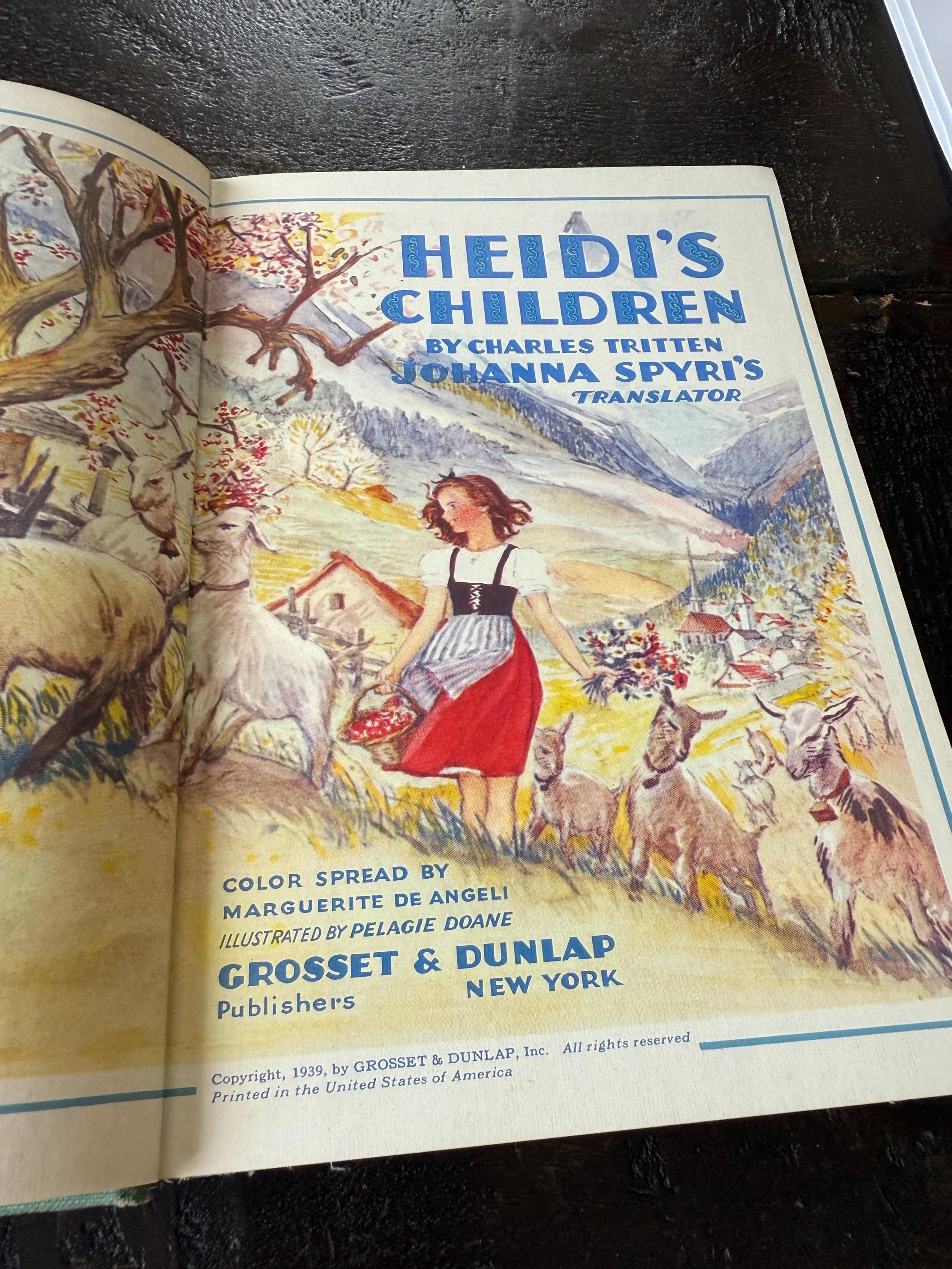 1939 Heidi’s Children by Charles Tritten – Vintage Sequel to Heidi – Embossed Green Cover
