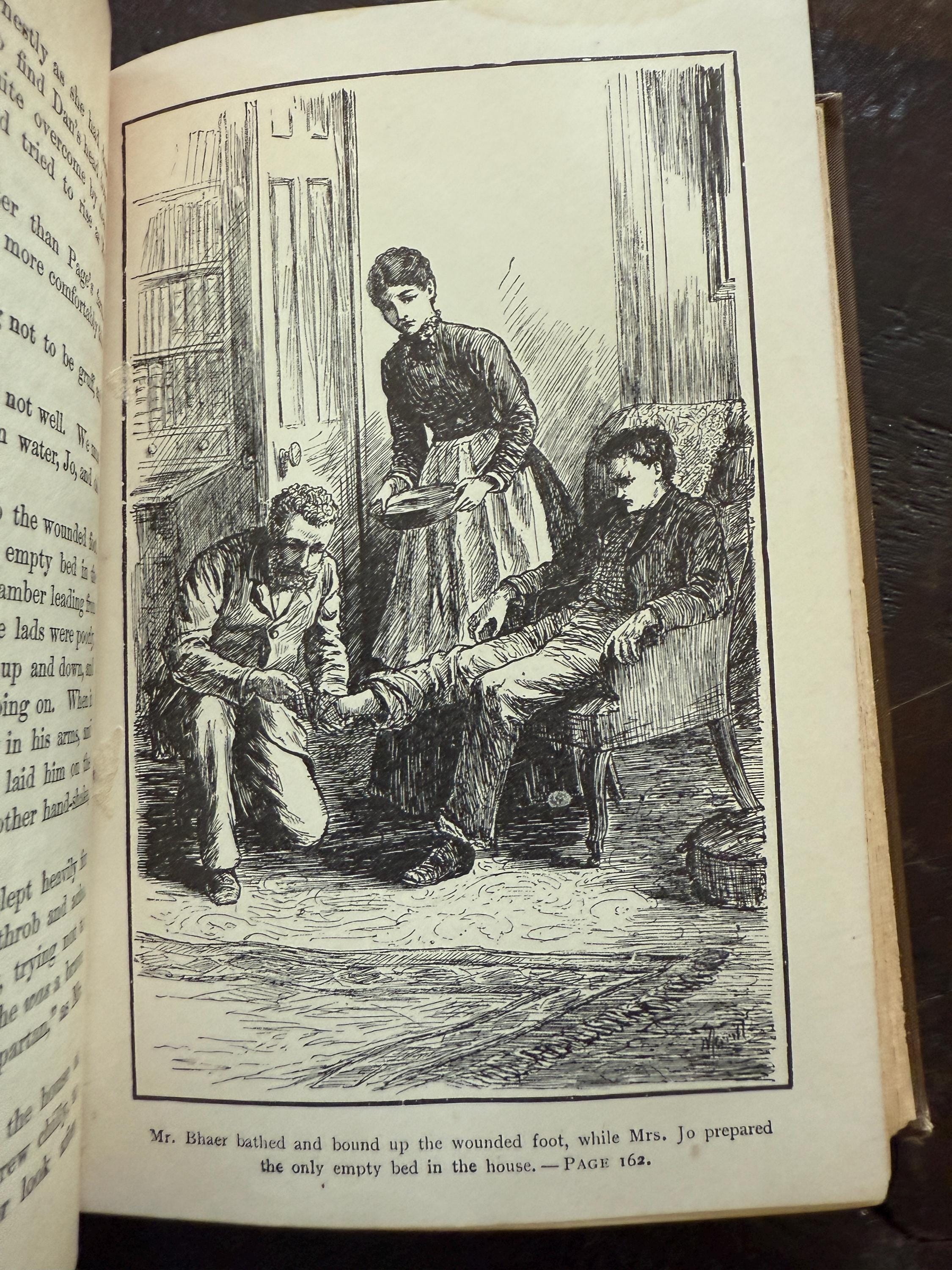 Antique 1915 - Louisa M. Alcott - Little Men illustrated hardcover book
