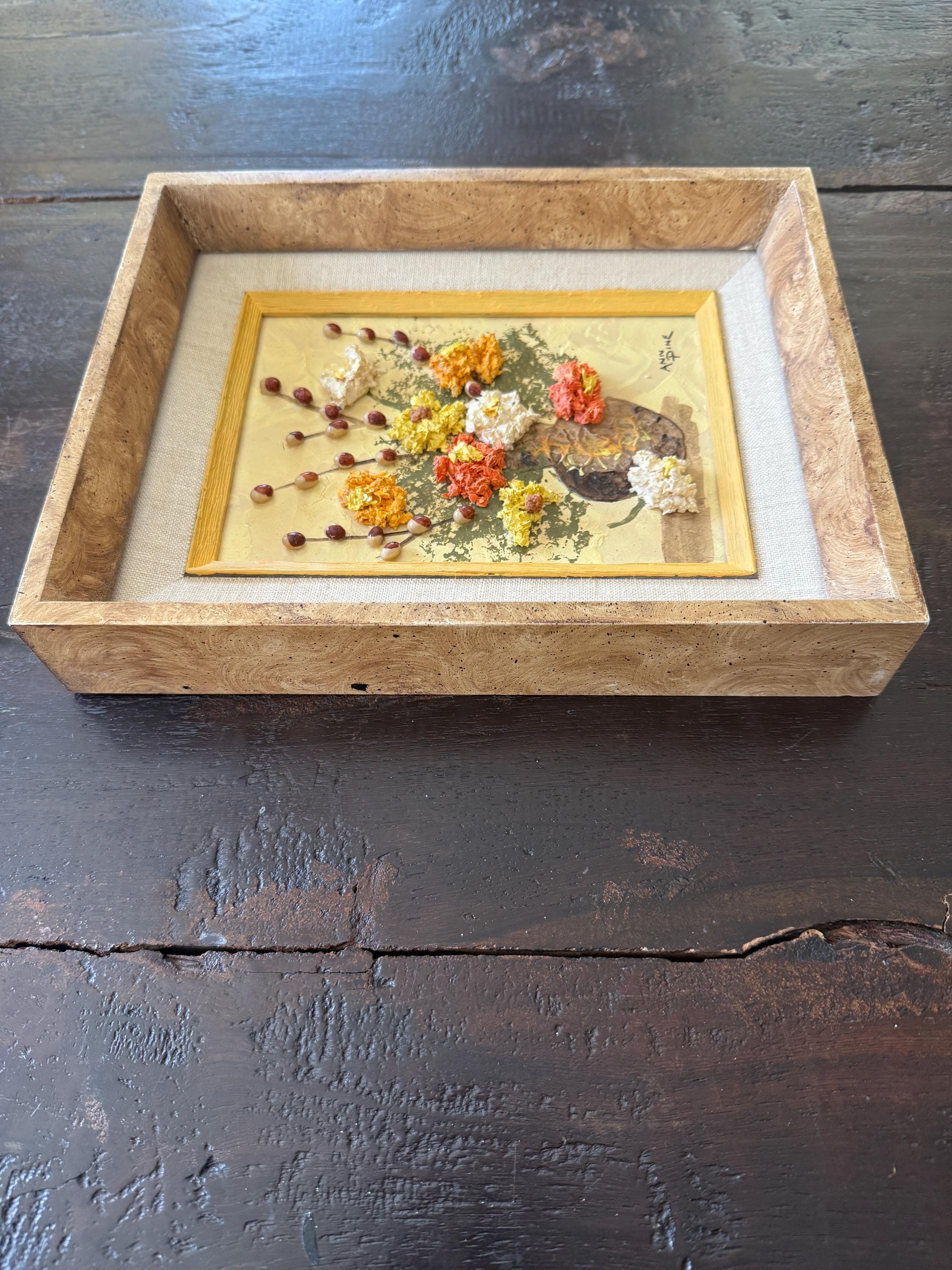 Signed Original Textured Oil Painting by Ann Pine – Framed 8x10 – Floral Still Life Art