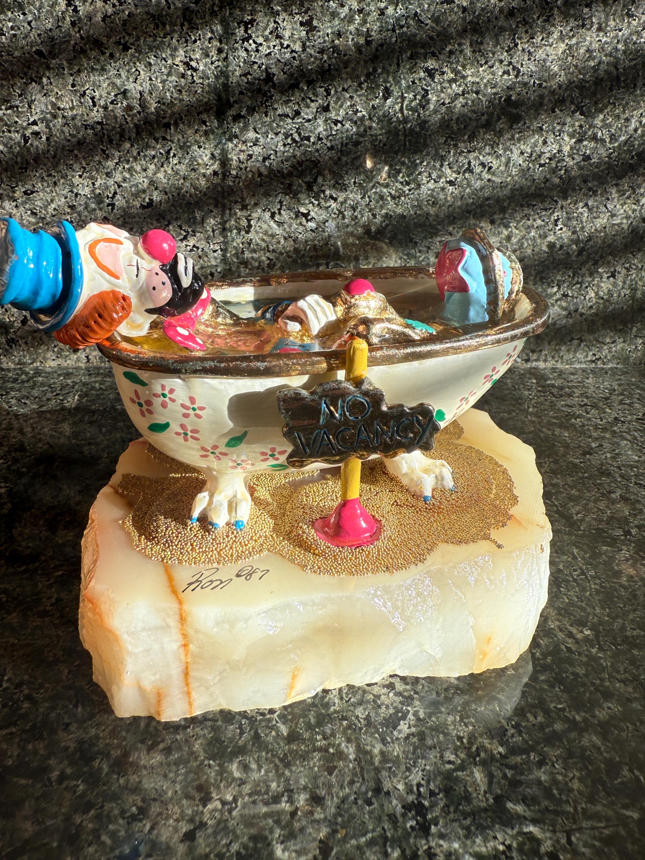 Vintage Ron Lee Clown Figurines on Onyx Base – 1980s Limited Edition Circus Collectibles – Hand-Painted Sculpture – Sold Individually