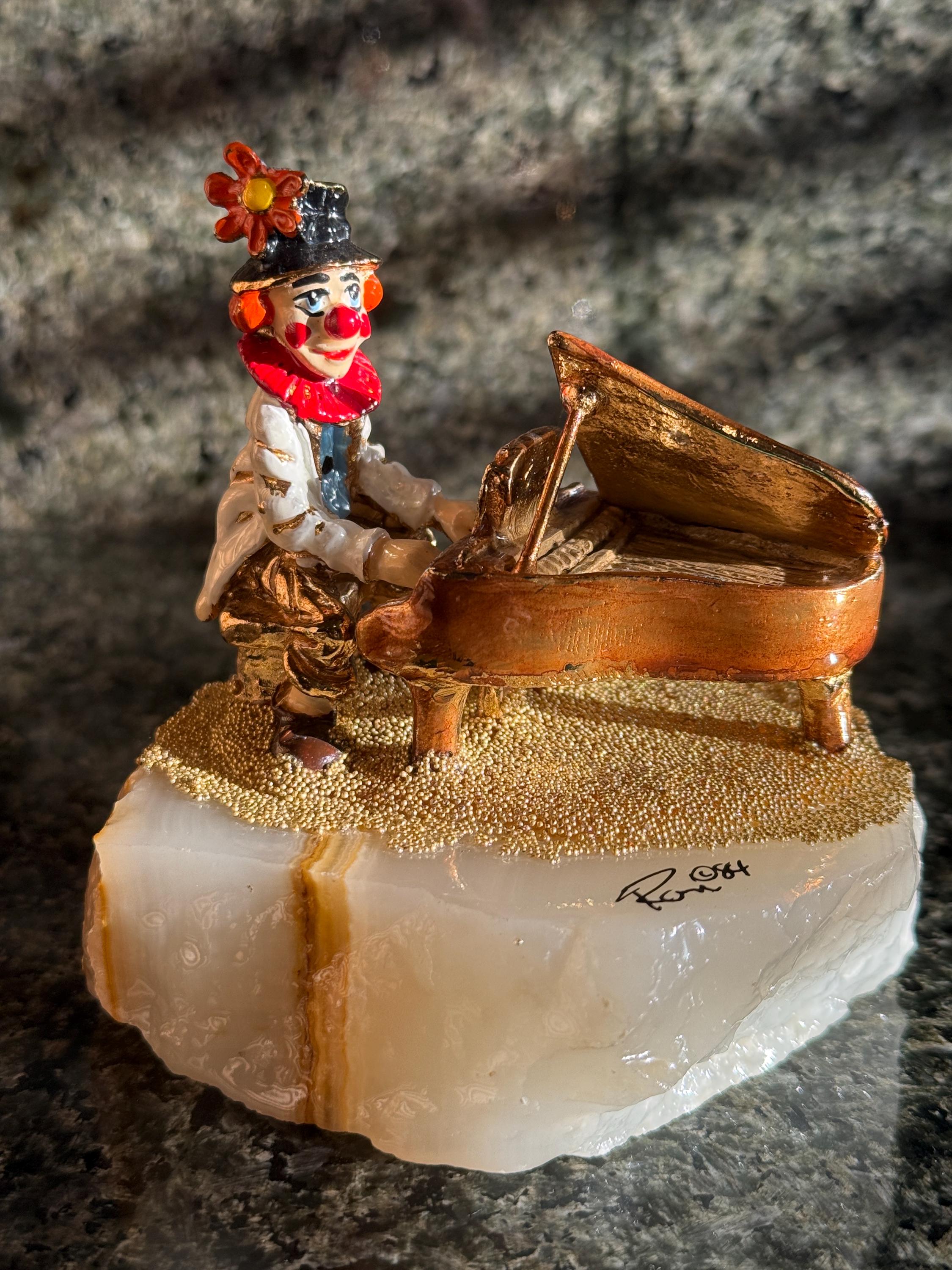 Vintage Ron Lee Clown Figurines on Onyx Base – 1980s Limited Edition Circus Collectibles – Hand-Painted Sculpture – Sold Individually