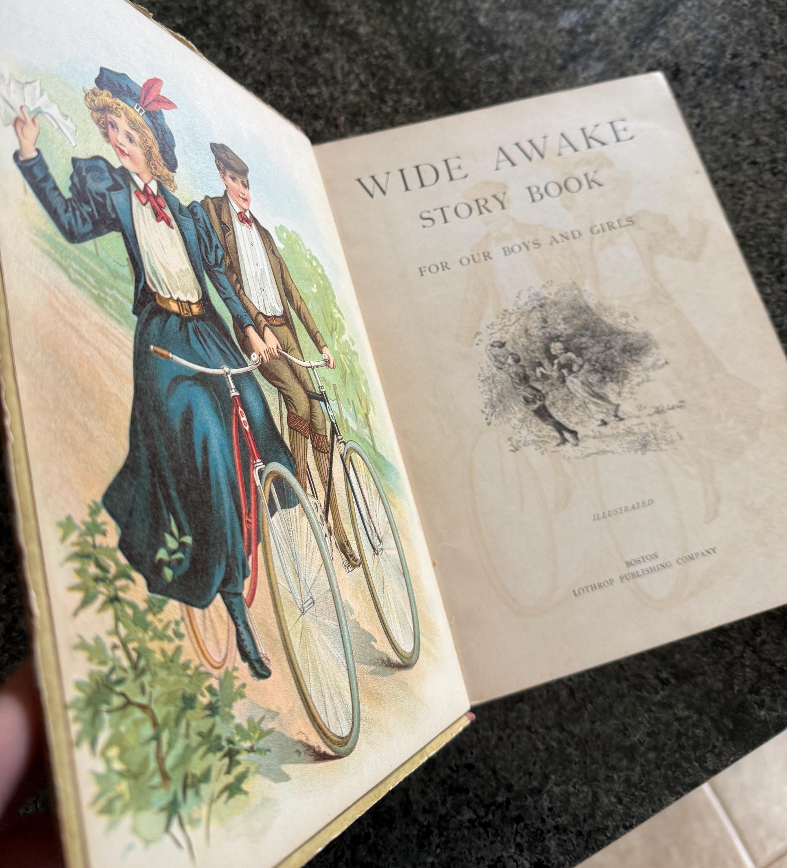 Antique 1899 Illustrated Wide Awake Story Book for Our Boys and Girls – Lothrop Publishing Co., Boston