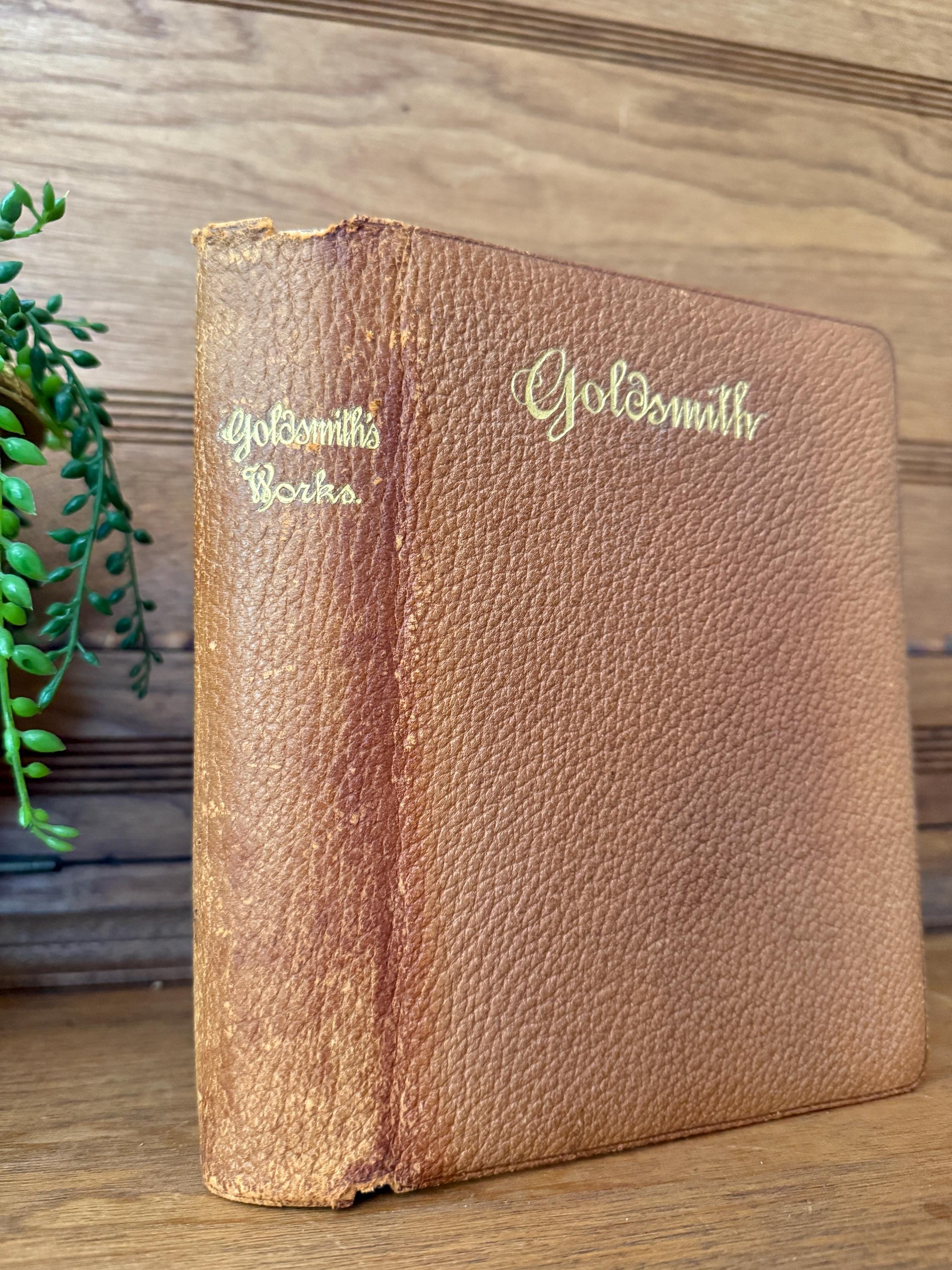 1884 Poems, Plays, and Essays by Oliver Goldsmith – Leather Bound, Gilt Pages, Published by Thomas Y. Crowell & Co.
