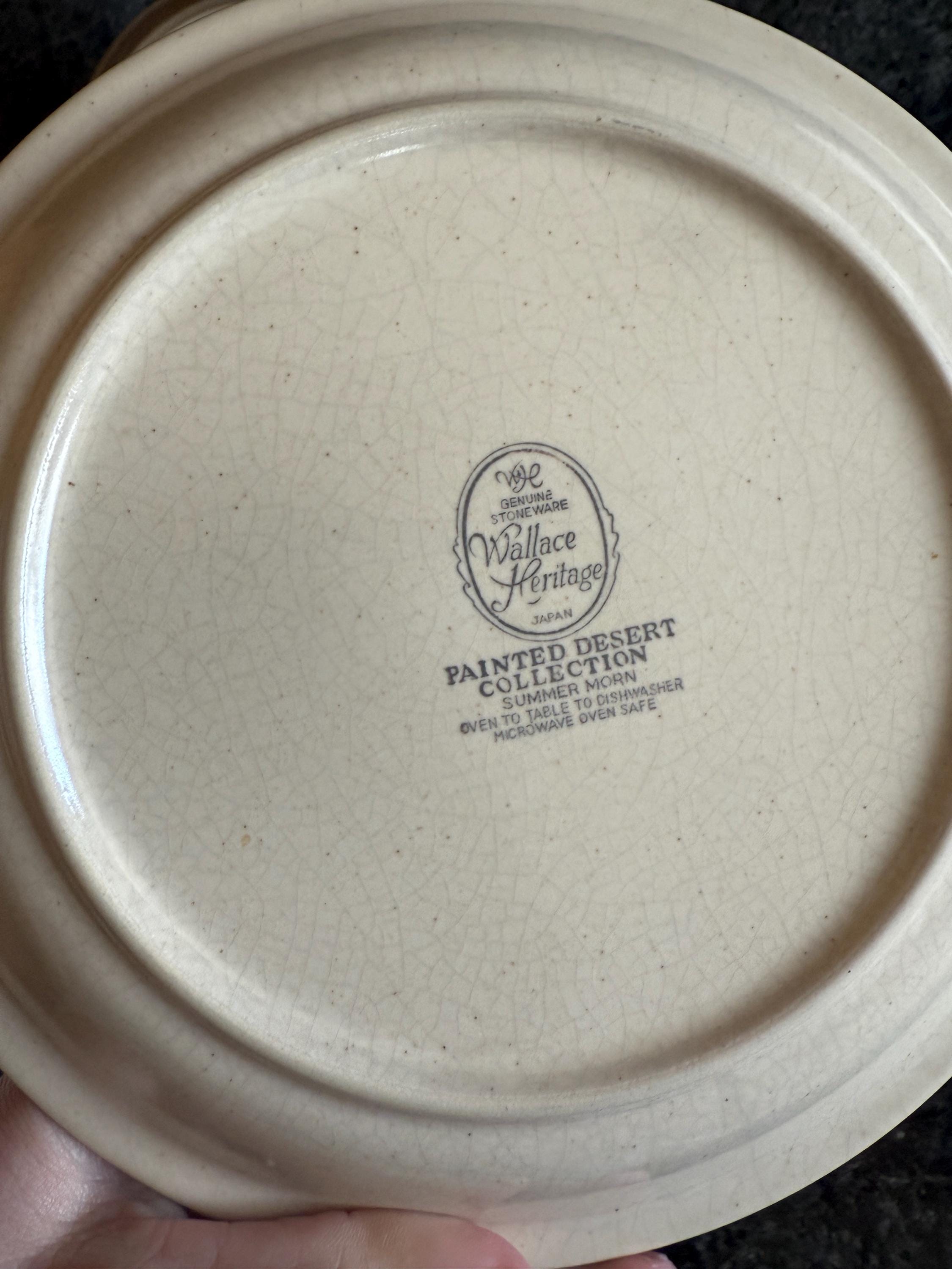 Vintage Wallace Heritage Stoneware Plates – Set of 5 Painted Desert “Summer Morn” – 7.5”