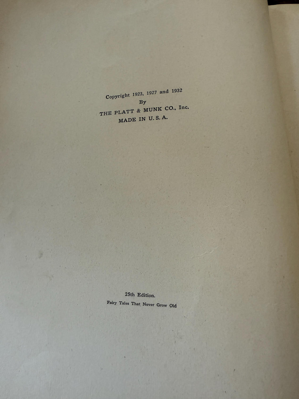 1932 Fairy Tales That Never Grow Old – Platt & Munk Co. – Vintage Children’s Book – Well Loved Condition 12x10