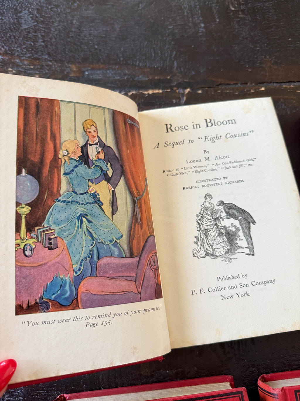 Vintage 1925 Louisa M. Alcott Book Set | P.F. Collier Red Hardcover Collection – Set of 5