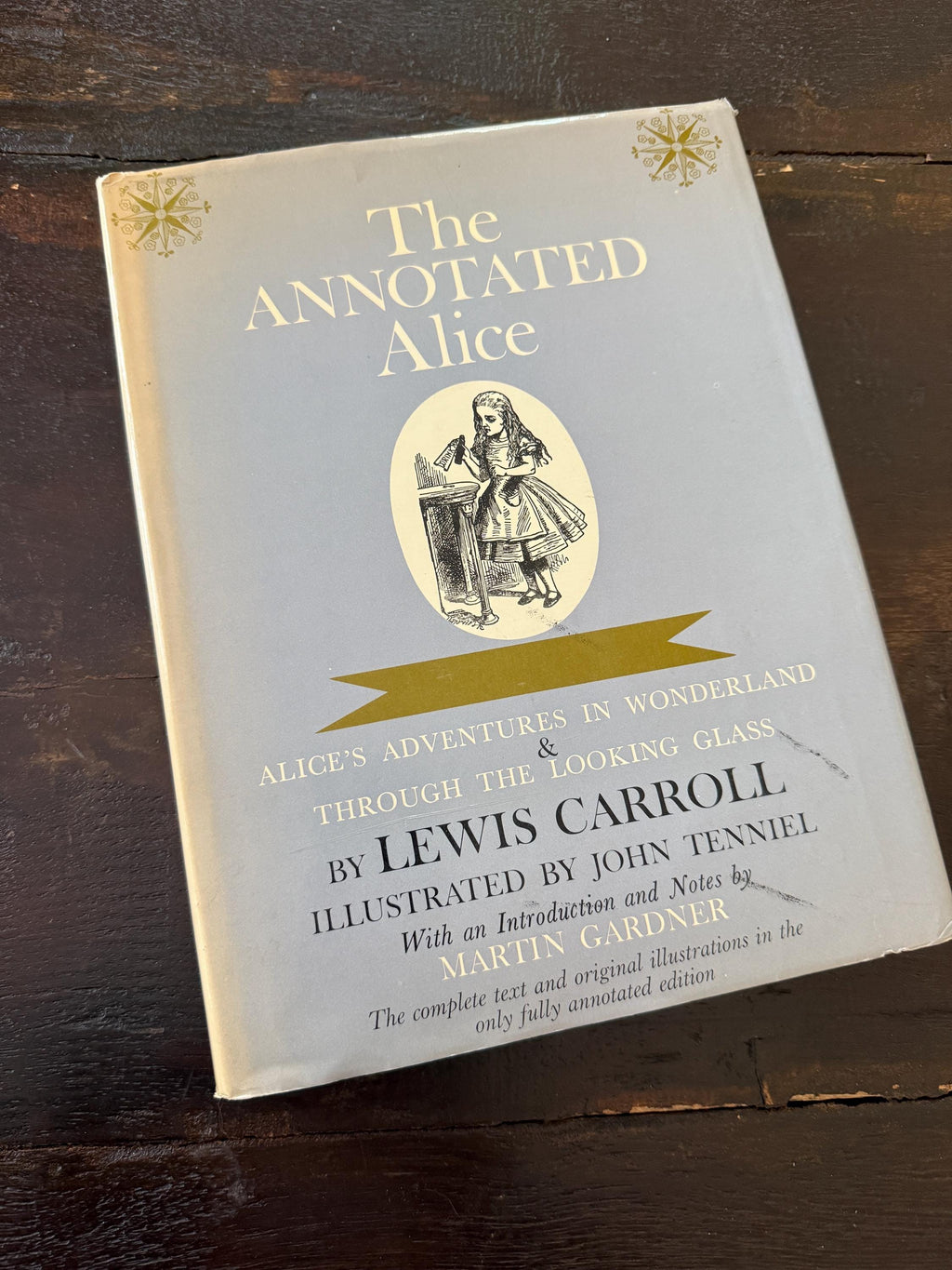 The Annotated Alice by Lewis Carroll – 1960 Edition – Illustrated by John Tenniel – Large Hardcover with Original Dust Jacket