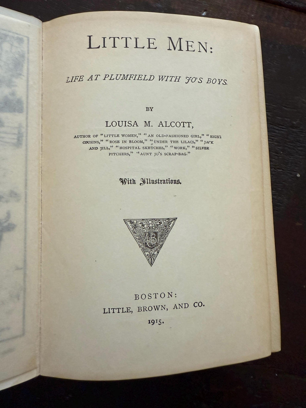 Antique 1915 - Louisa M. Alcott - Little Men illustrated hardcover book