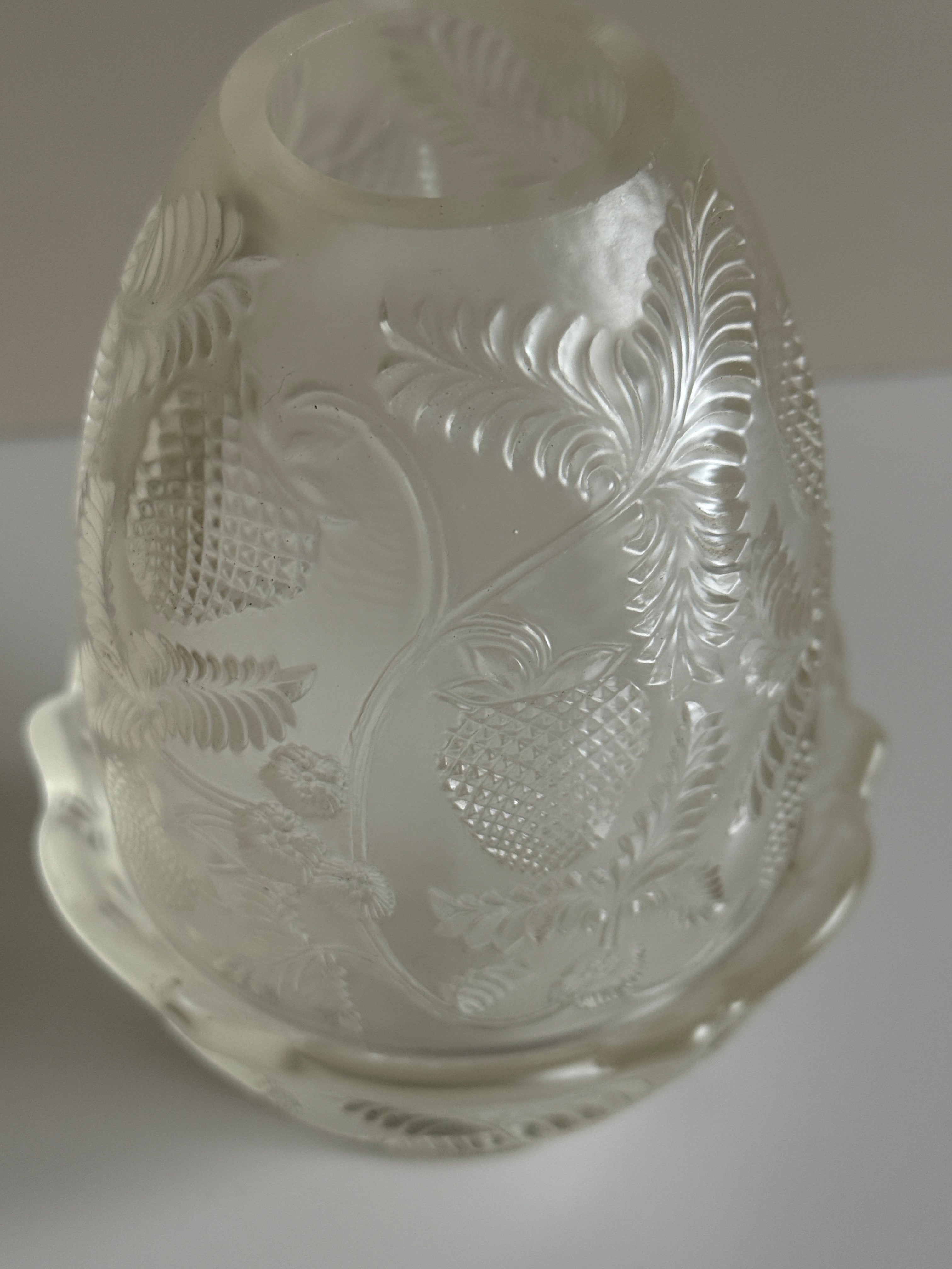 Vintage Fenton Satin Glass Fairy Lamp – Strawberry Pattern – Original Sticker – 5” Tall