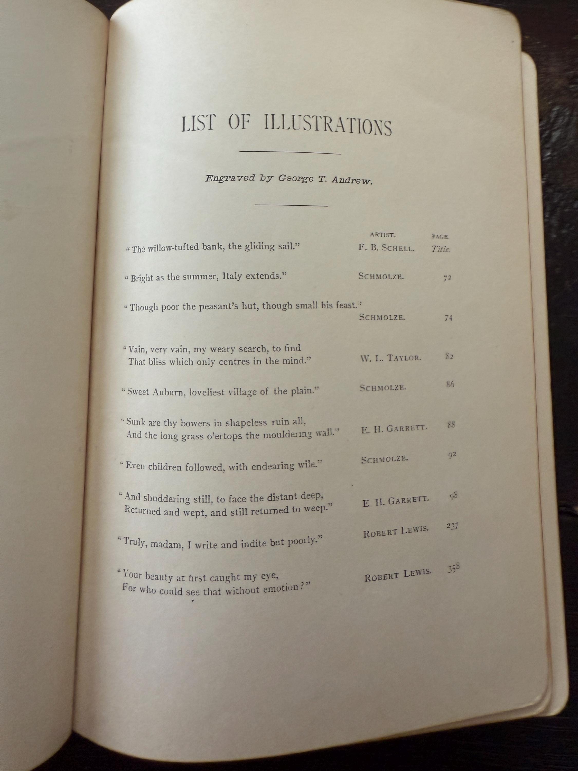 1884 Poems, Plays, and Essays by Oliver Goldsmith – Leather Bound, Gilt Pages, Published by Thomas Y. Crowell & Co.