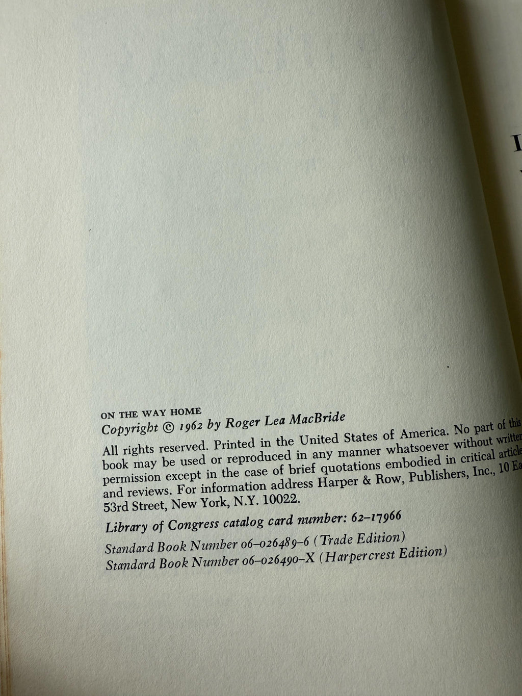 Vintage 1962 On the Way Home by Laura Ingalls Wilder – Original Dust Jacket – Pioneer Diary – Great Condition