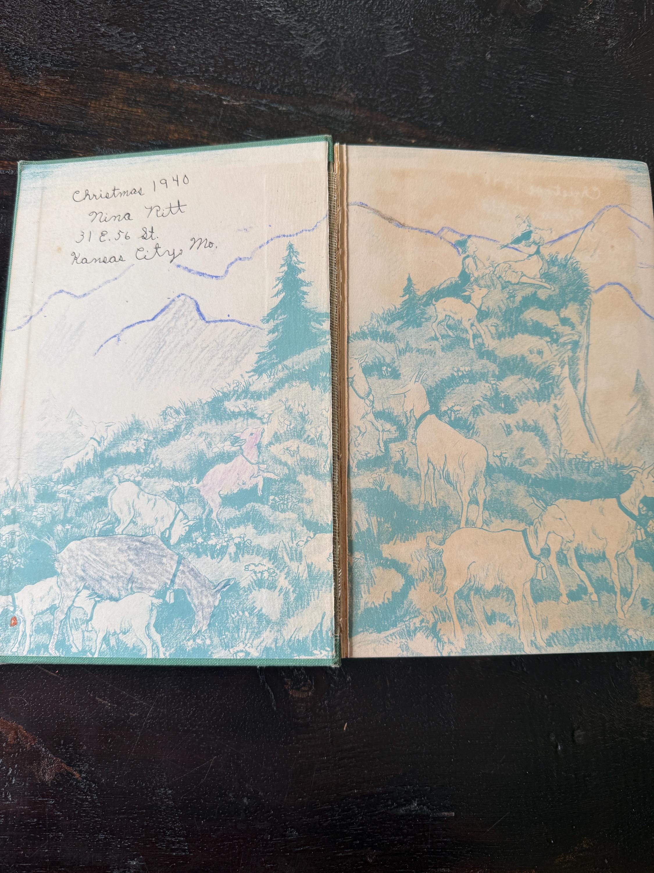 1939 Heidi’s Children by Charles Tritten – Vintage Sequel to Heidi – Embossed Green Cover