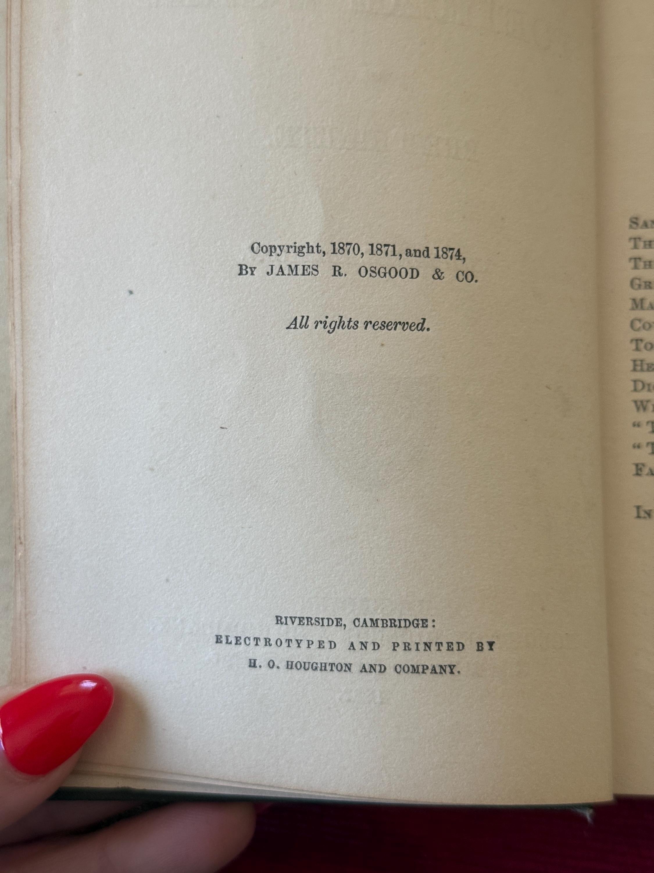 The Poetical Works of Bret Harte – 1882 Complete Edition – Antique Miniature Poetry Book – Houghton Mifflin & Co.