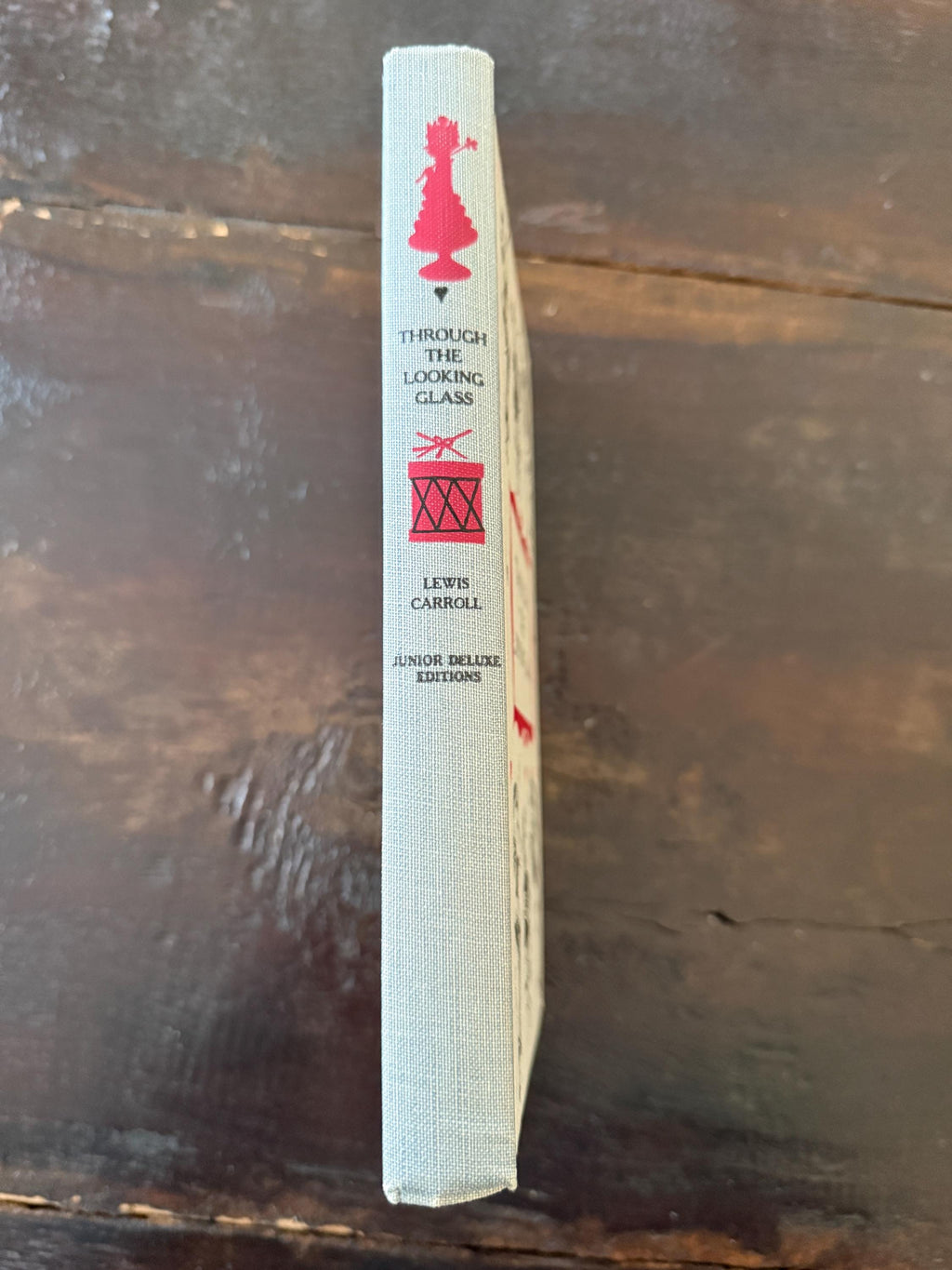 Through the Looking-Glass by Lewis Carroll – 1950s First Edition – Junior Deluxe Editions – Red Ink & Color Illustrations – Inscribed