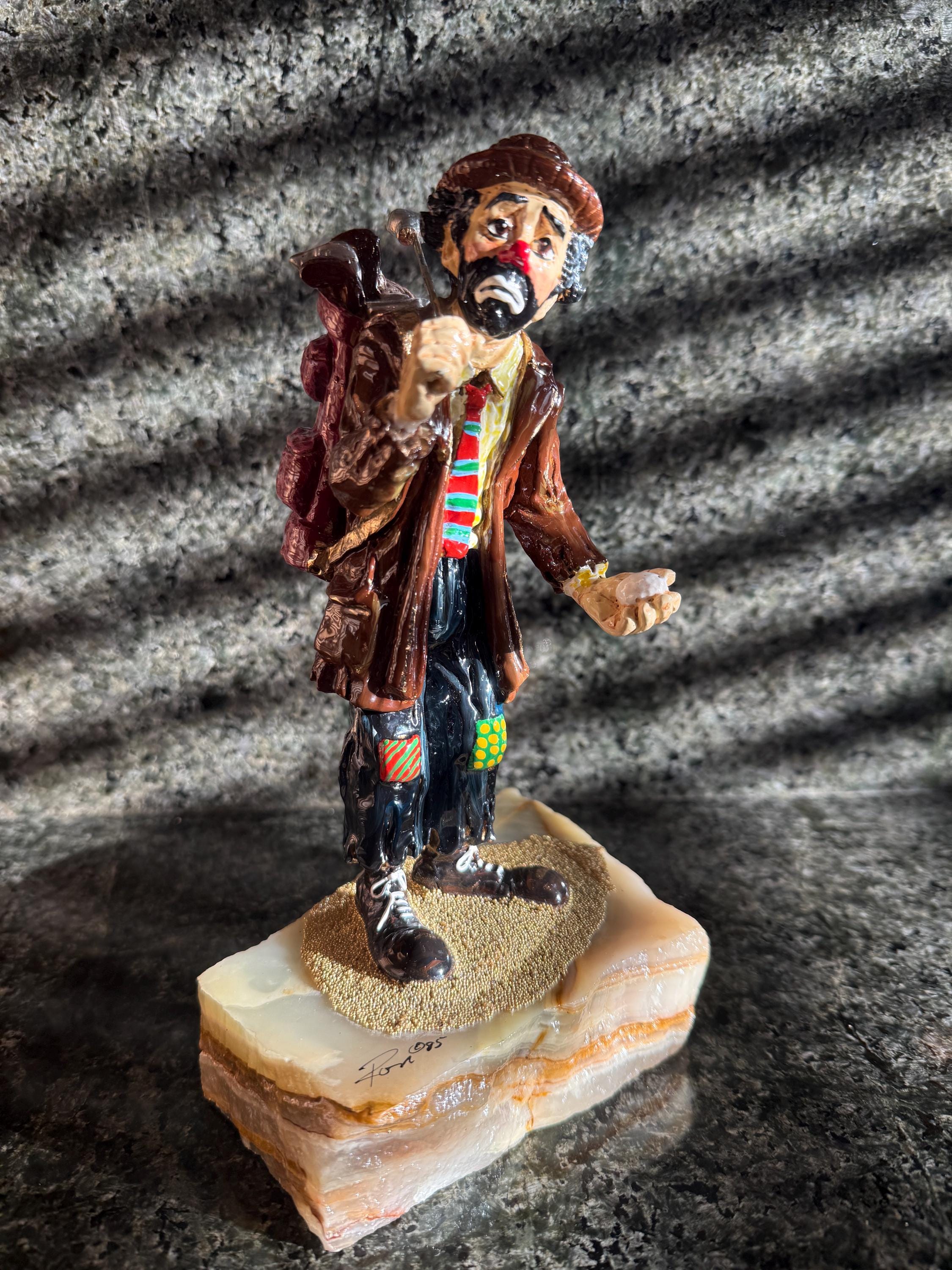 Vintage Ron Lee Clown Figurines on Onyx Base – 1980s Limited Edition Circus Collectibles – Hand-Painted Sculpture – Sold Individually