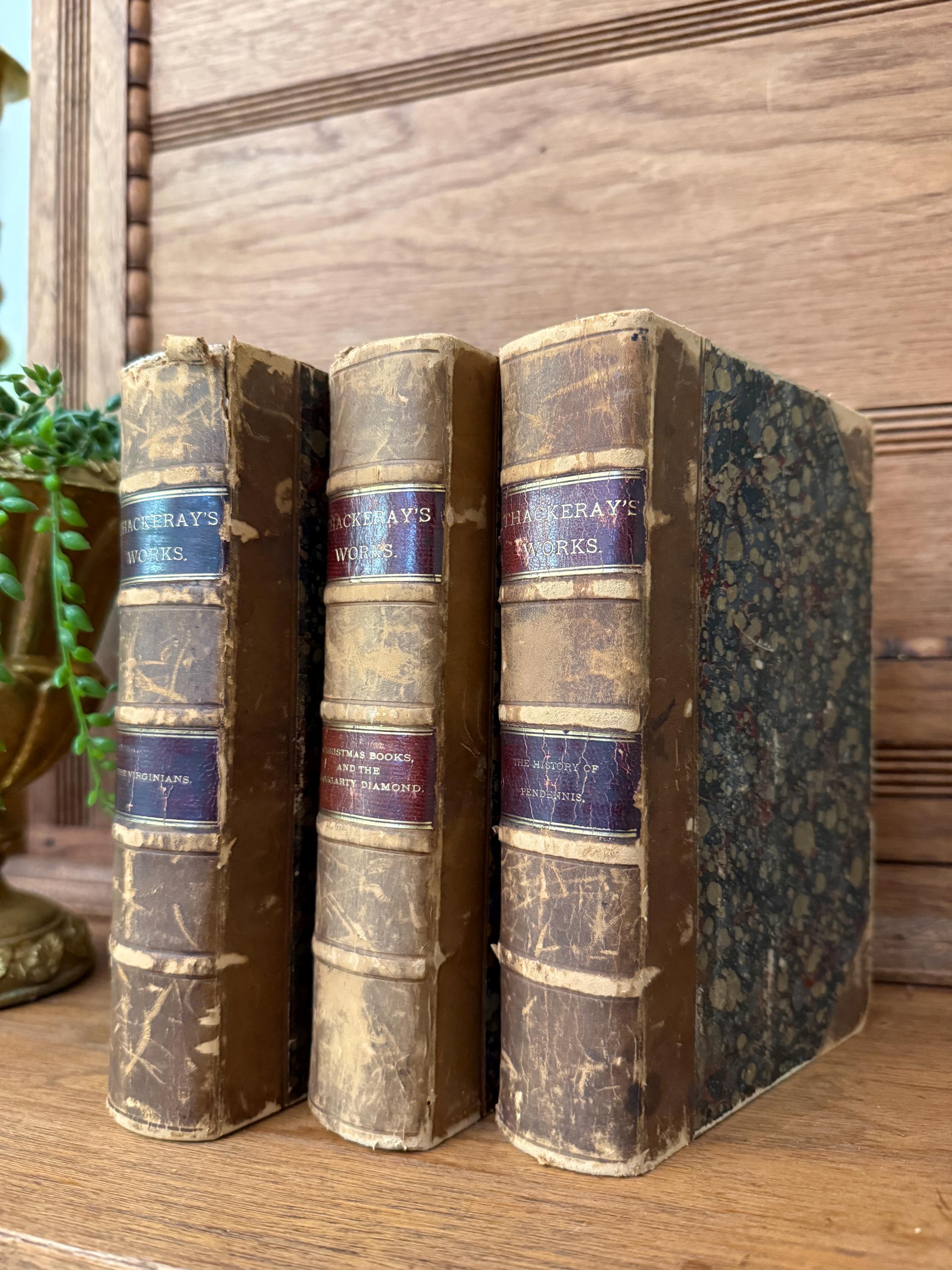 1887 Thackeray’s Complete Works - Illustrated | Set of 3 Antique Books | Published by James B. Lyon & Co.