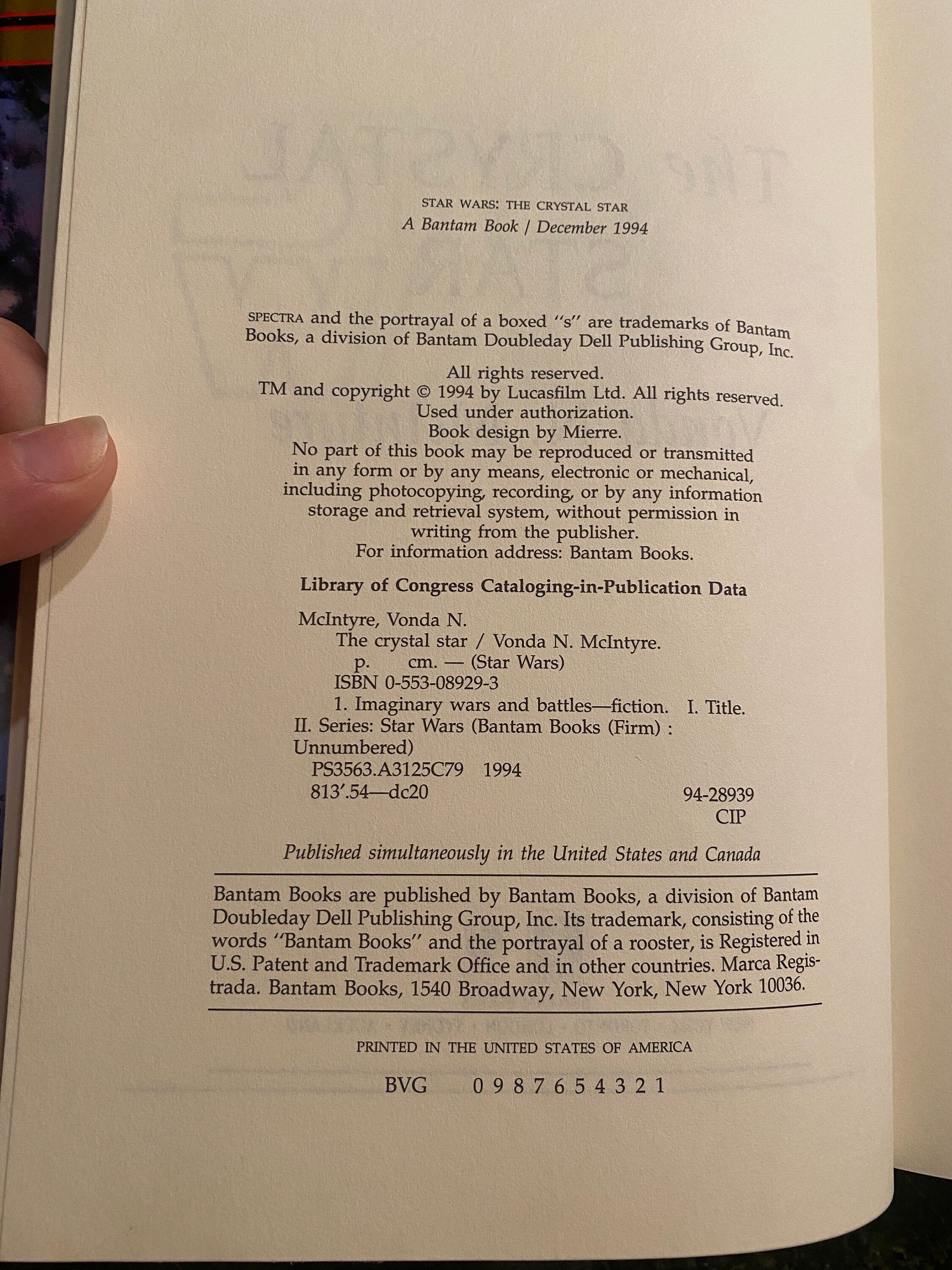Star Wars First Edition Books - First Printings The Crystal Star | The Courtship of Princess Leia - HC Dust Jacket- 1994 Bantam Publishing