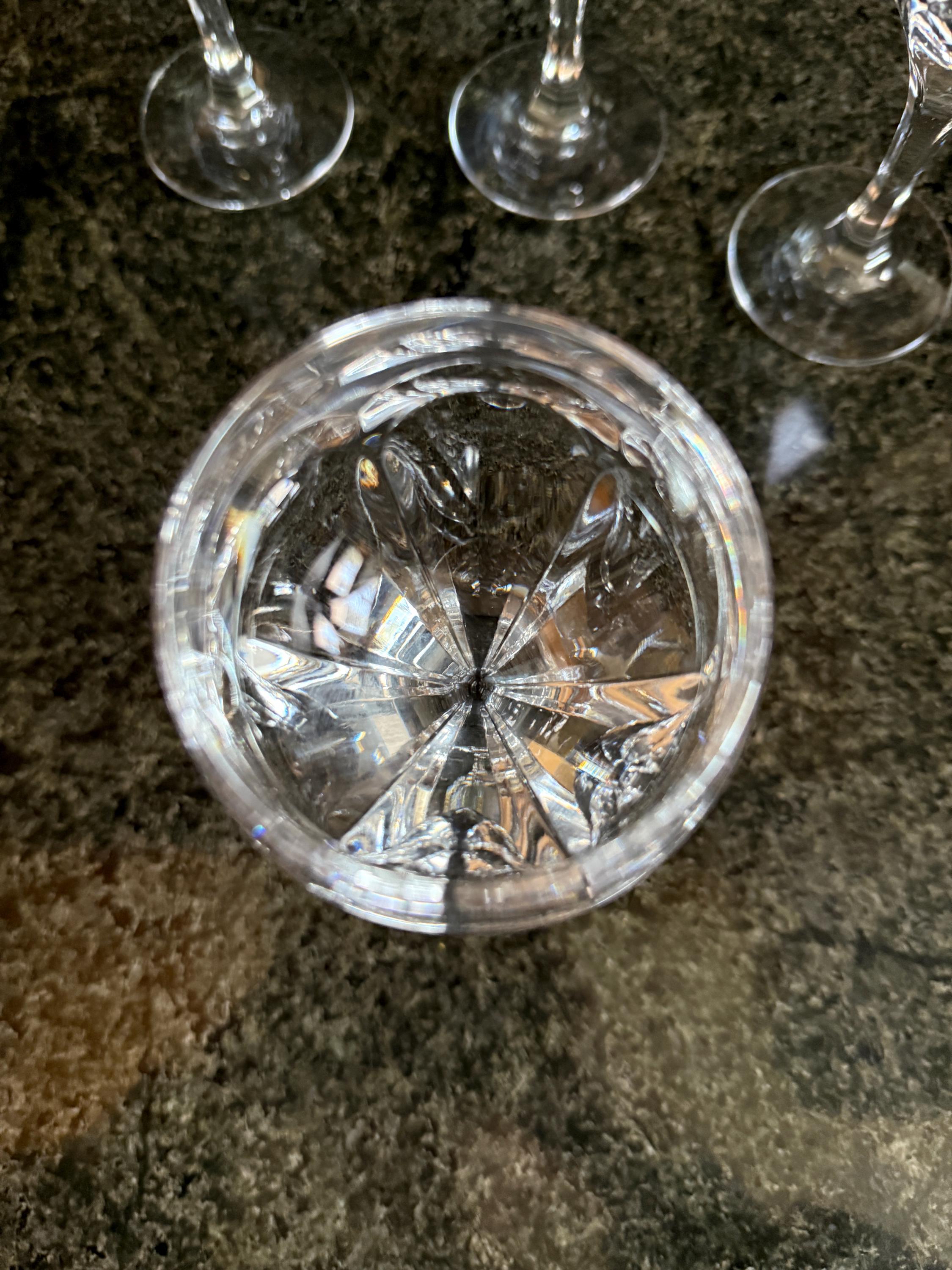 Set of 4 Gorham Crystal Sonja Glasses – 6” Tall – Cut Panel Design