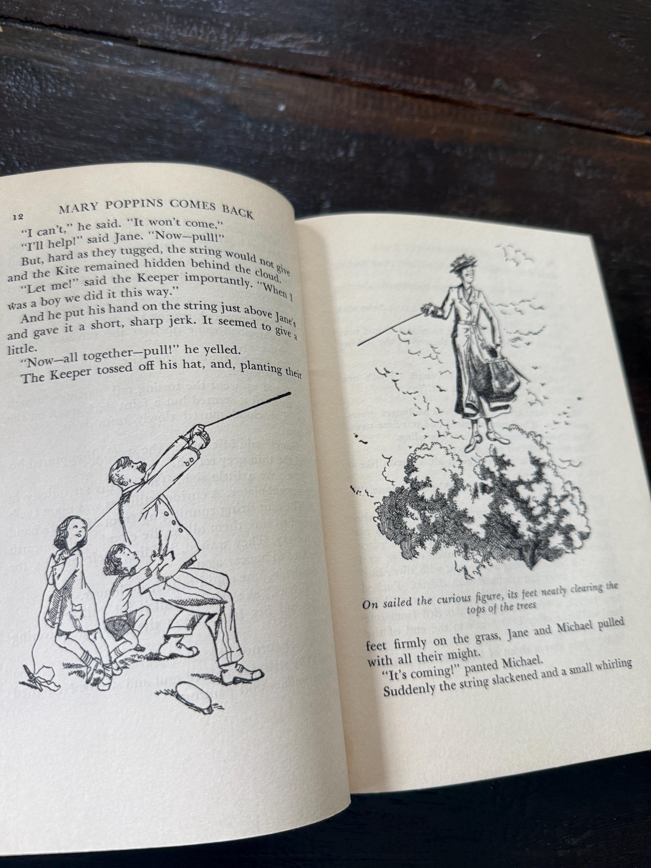 1935 Mary Poppins Comes Back by P.L. Travers – Illustrated Vintage Hardcover – Harcourt Brace - First Edition/no Dust Jacket