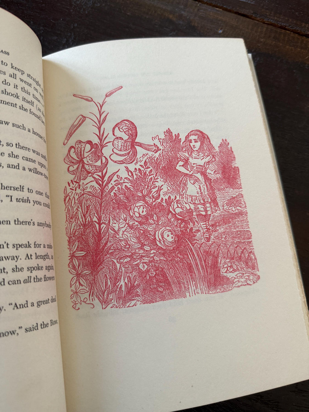 Through the Looking-Glass by Lewis Carroll – 1950s First Edition – Junior Deluxe Editions – Red Ink & Color Illustrations – Inscribed