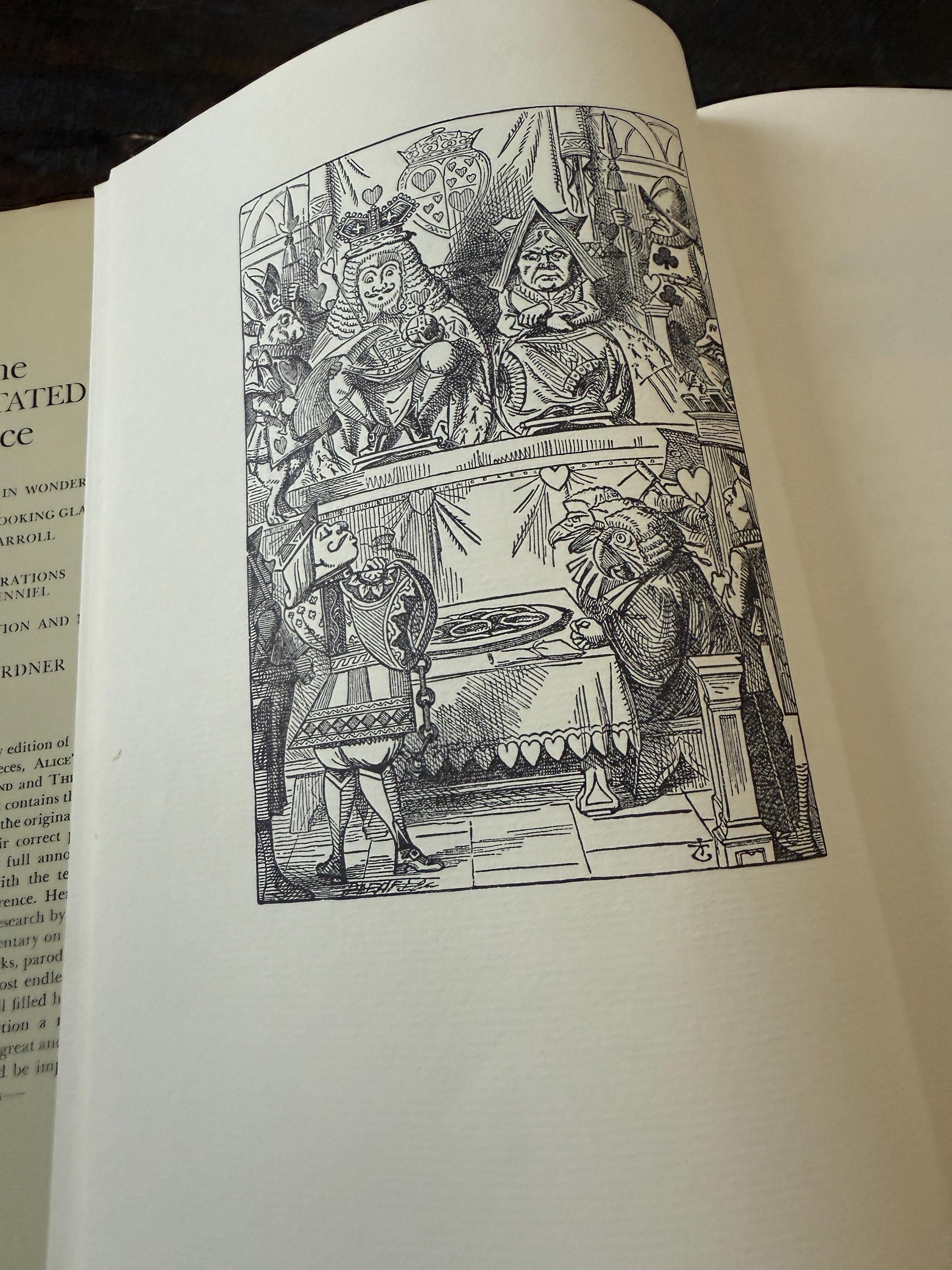 The Annotated Alice by Lewis Carroll – 1960 Edition – Illustrated by John Tenniel – Large Hardcover with Original Dust Jacket