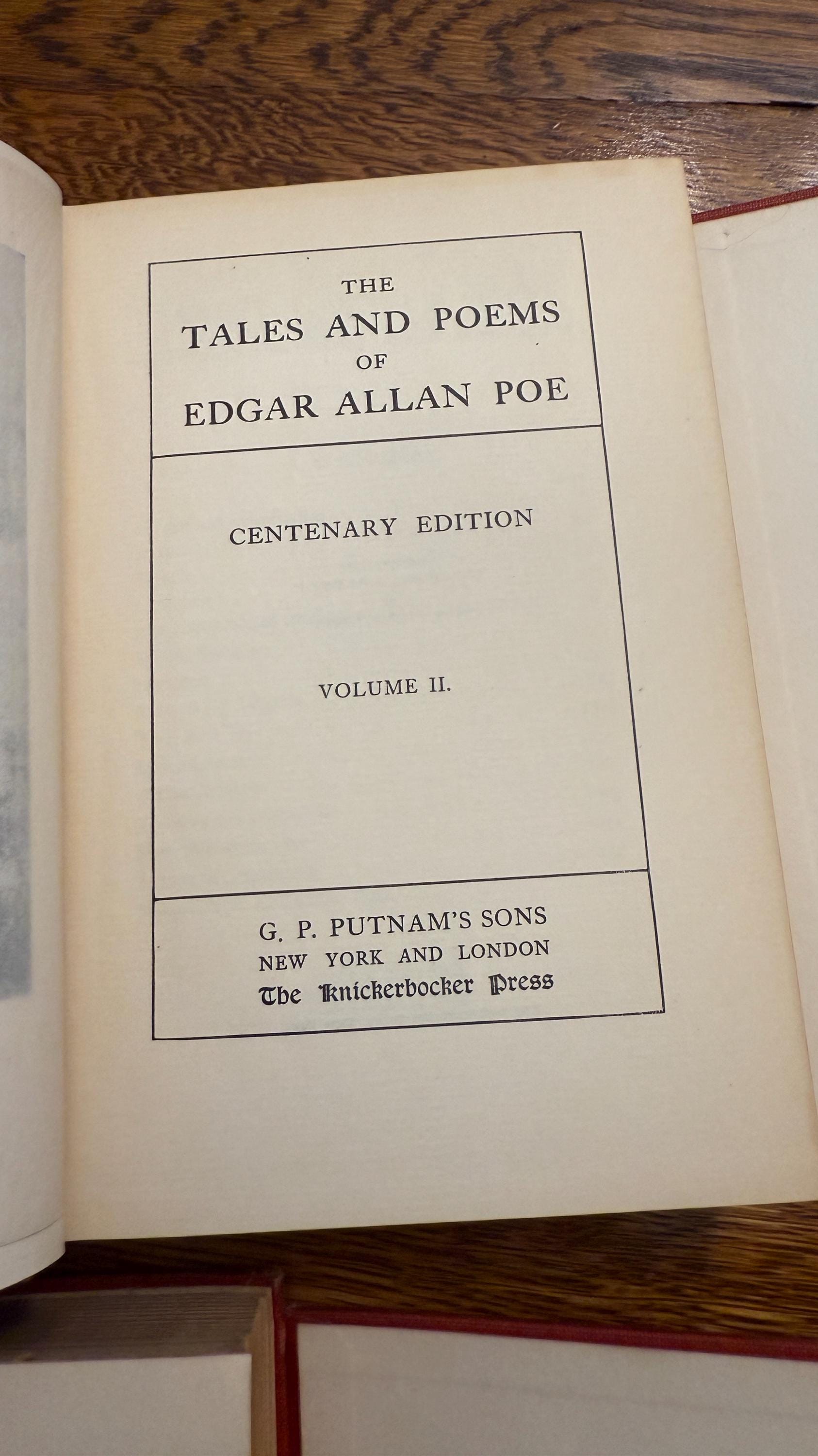 Antique 1902 The Tales and Poems of Edgar Allan Poe – Volumes II–VI – Centenary Edition – Illustrated