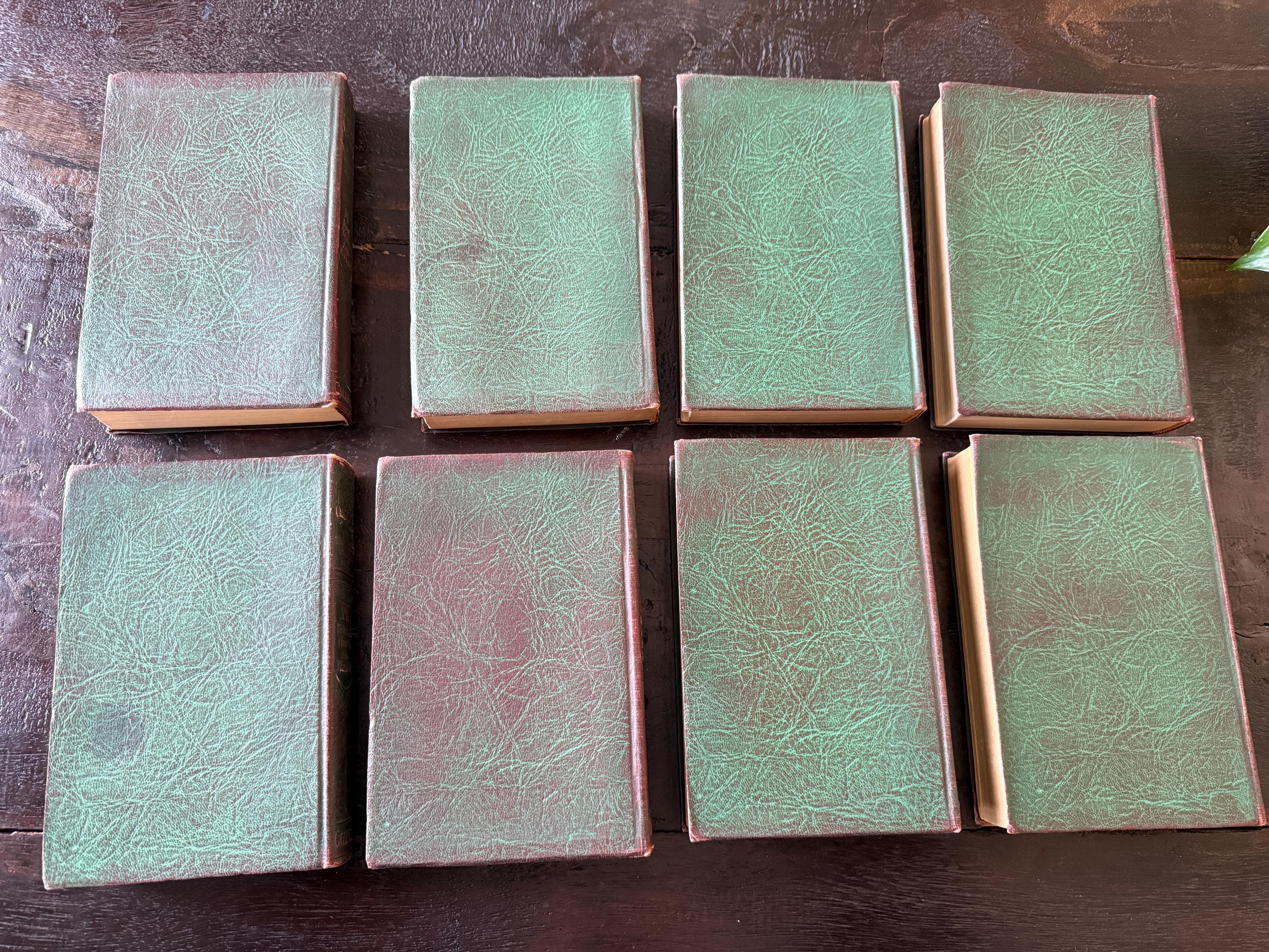Vintage 1918 Junior Classics Book Set | 8 Volumes | The Young Folks Shelf of Books | Second Edition by P.F. Collier | Embossed Covers