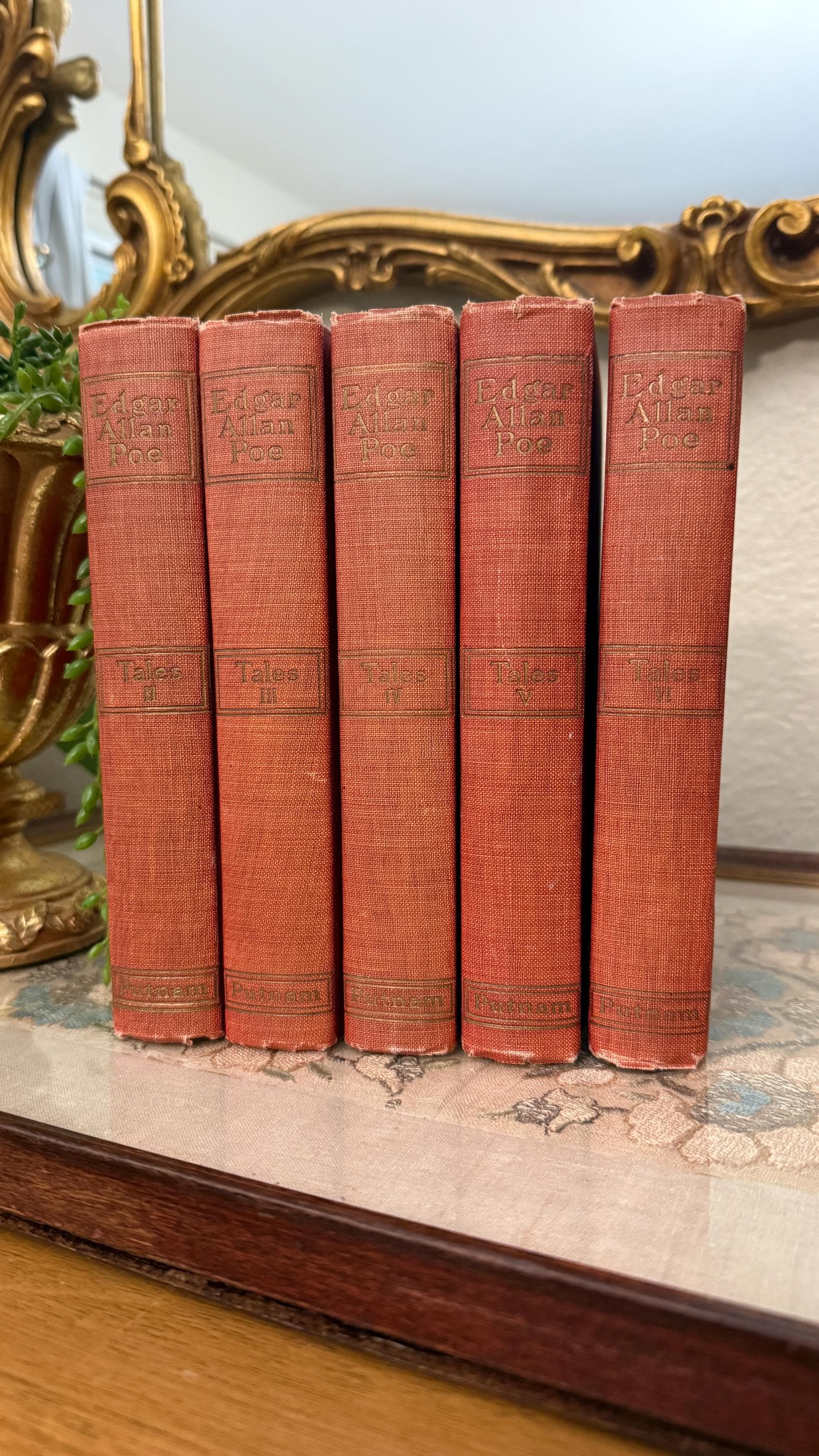 Antique 1902 The Tales and Poems of Edgar Allan Poe – Volumes II–VI – Centenary Edition – Illustrated