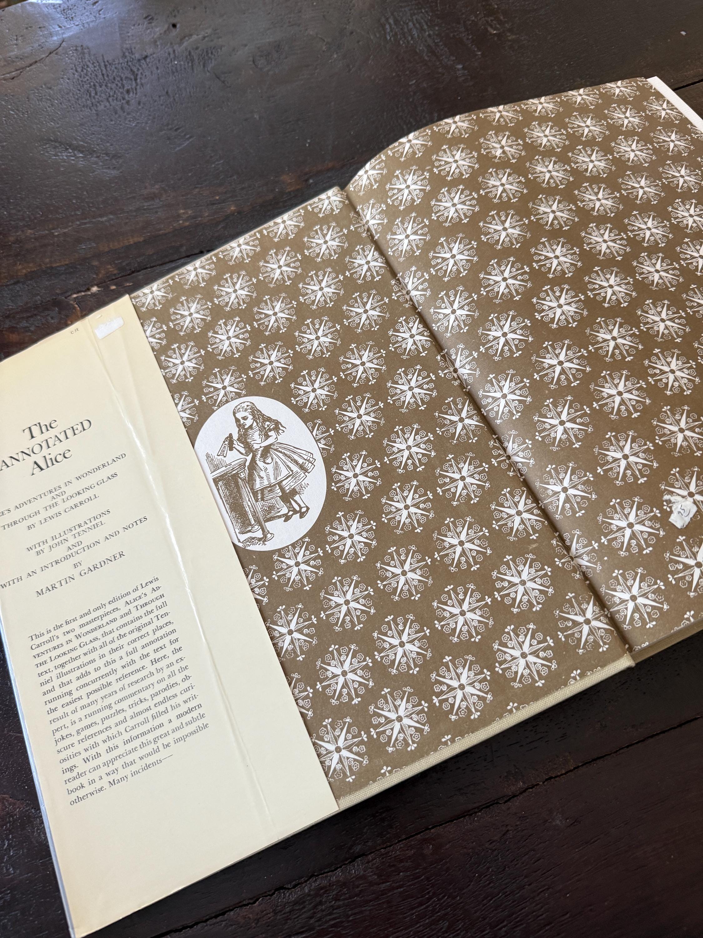 The Annotated Alice by Lewis Carroll – 1960 Edition – Illustrated by John Tenniel – Large Hardcover with Original Dust Jacket