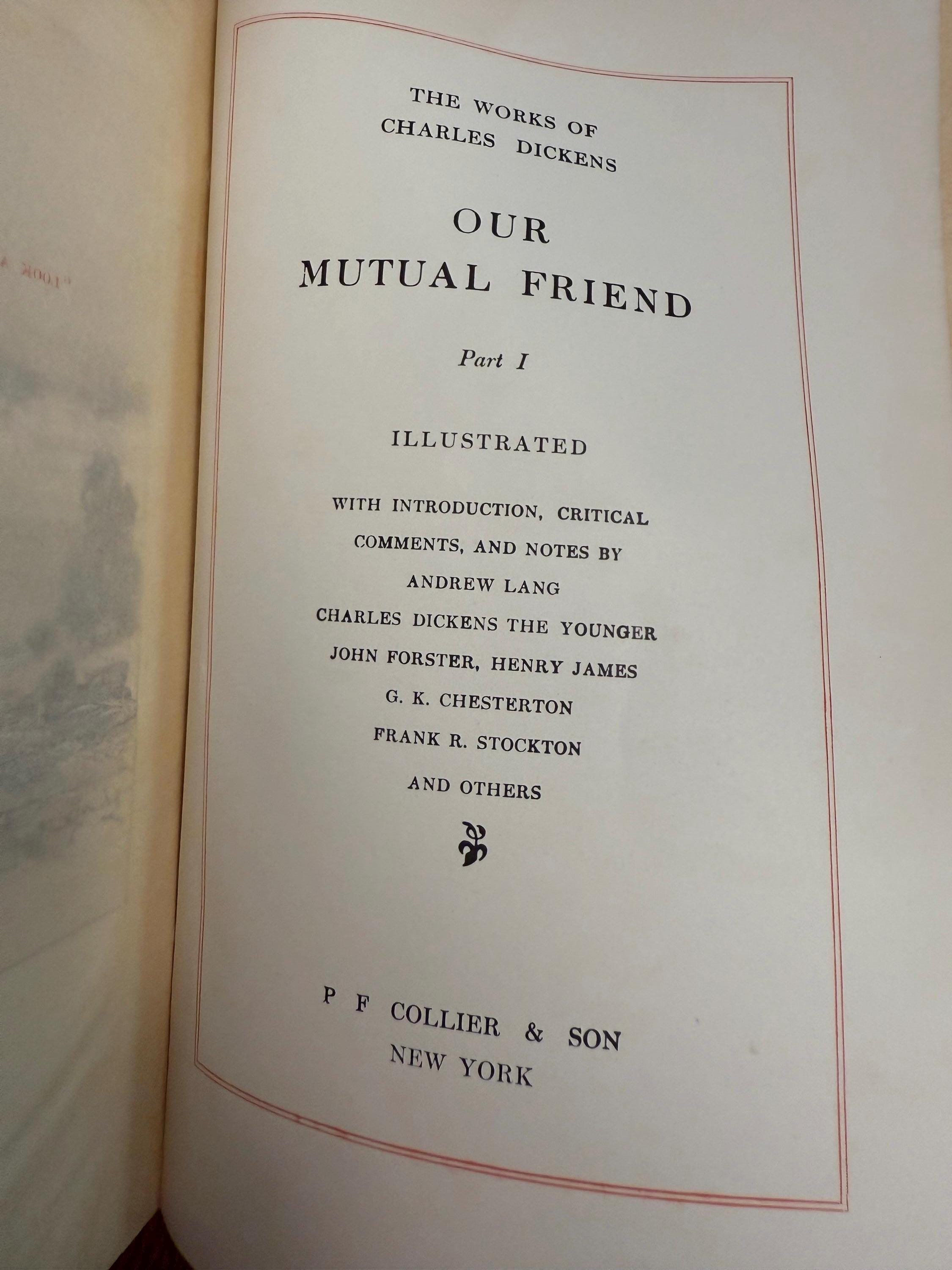 Antique 1911 Charles Dickens Our Mutual Friend (Part One) – Anniversary Edition by P.F. Collier & Son