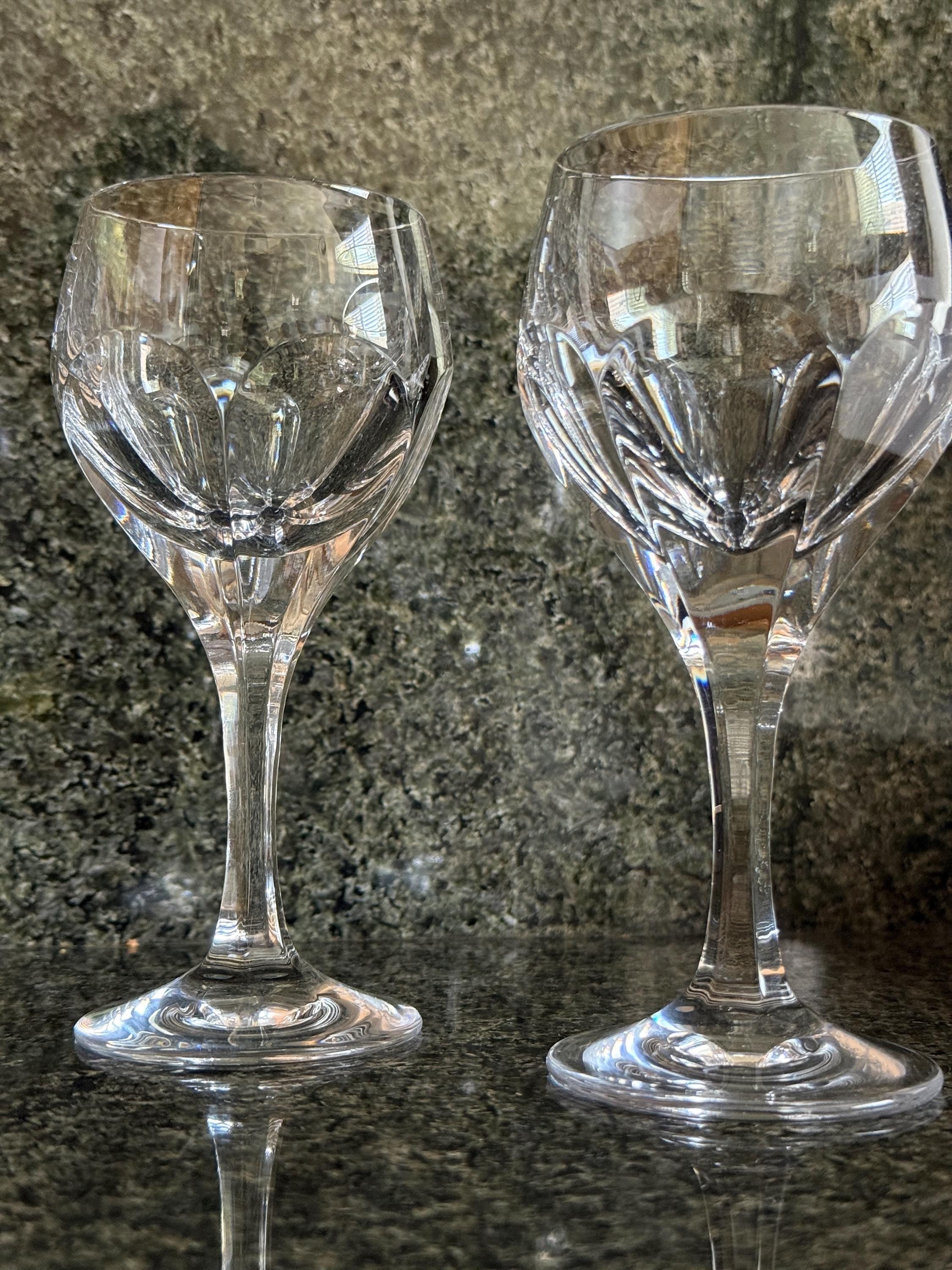 Set of 4 Gorham Crystal Sonja Glasses – 6” Tall – Cut Panel Design