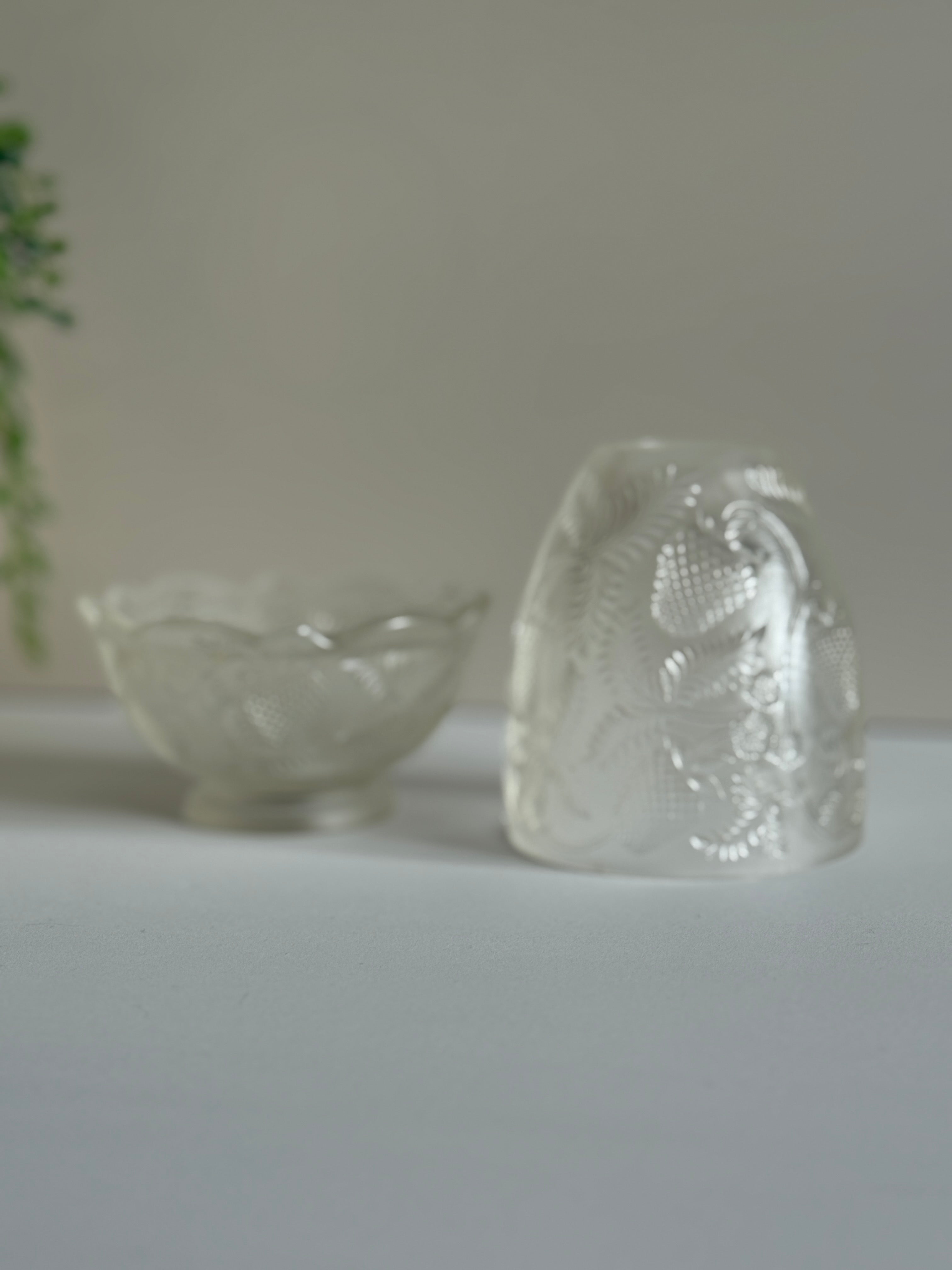 Vintage Fenton Satin Glass Fairy Lamp – Strawberry Pattern – Original Sticker – 5” Tall