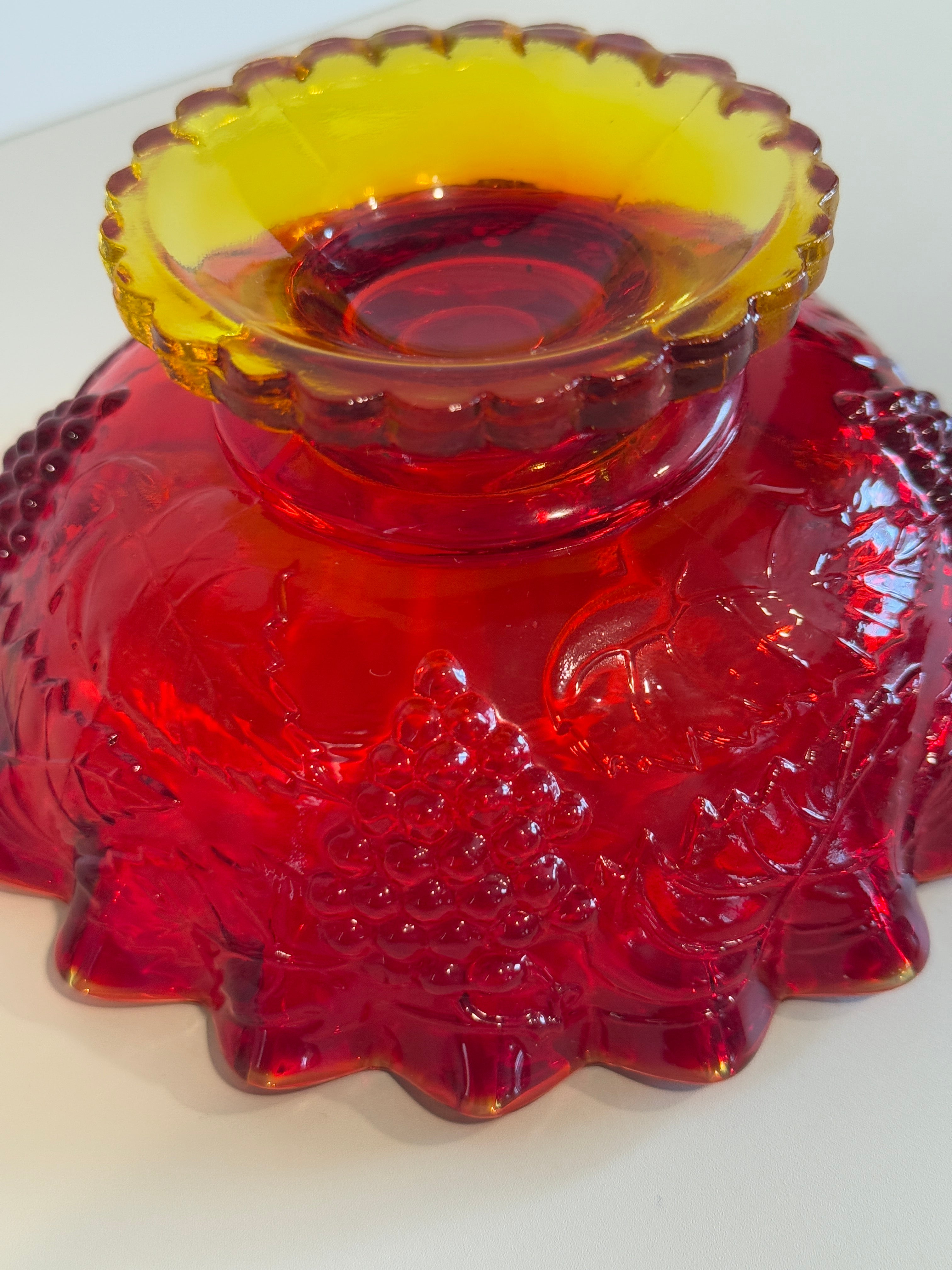 LE Smith Amberina Harvest Grape Candle Holder