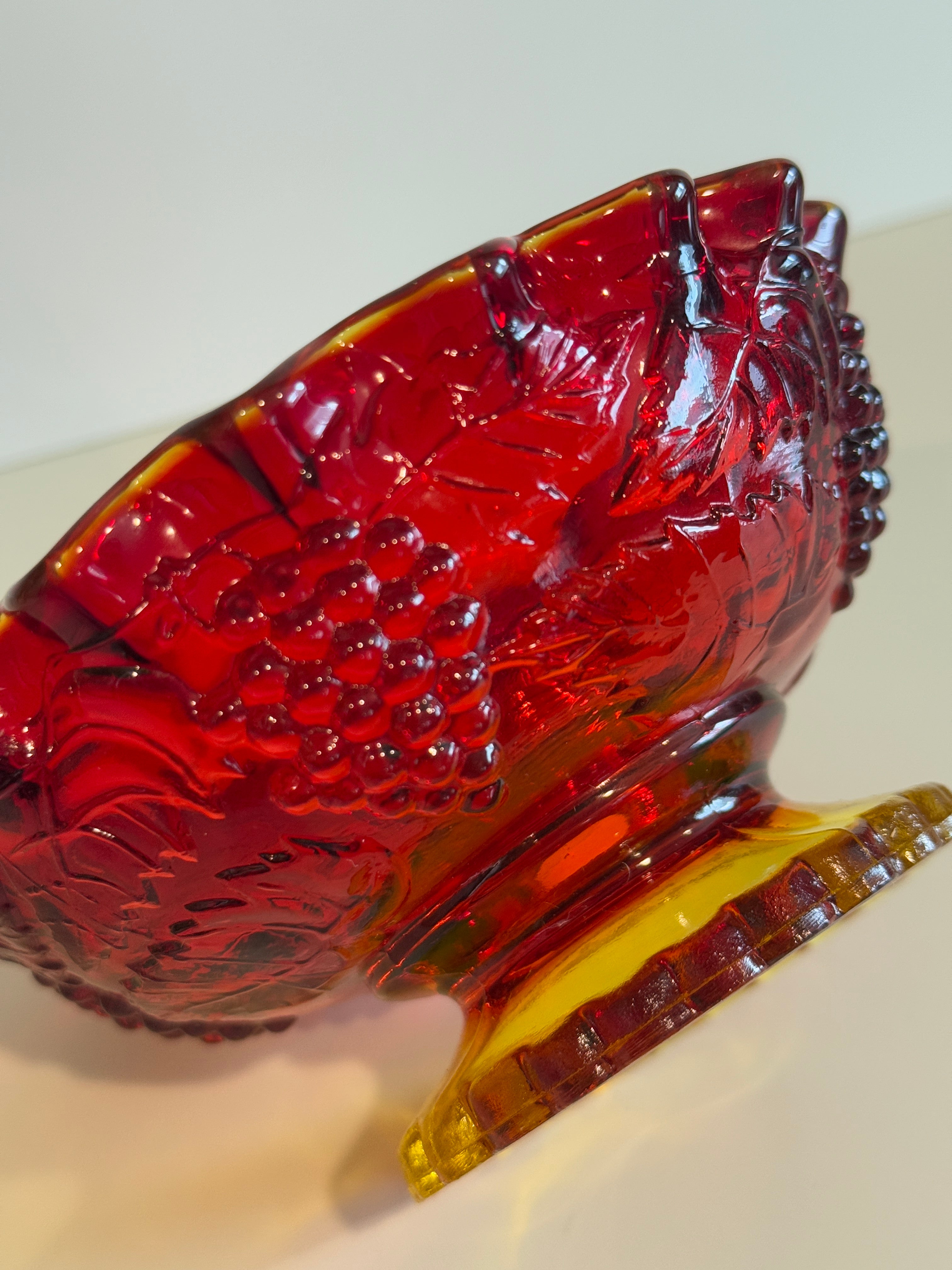 LE Smith Amberina Harvest Grape Candle Holder