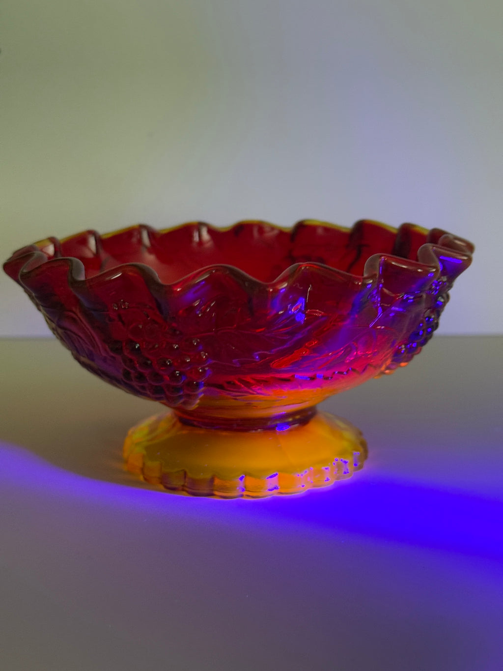 LE Smith Amberina Harvest Grape Candle Holder