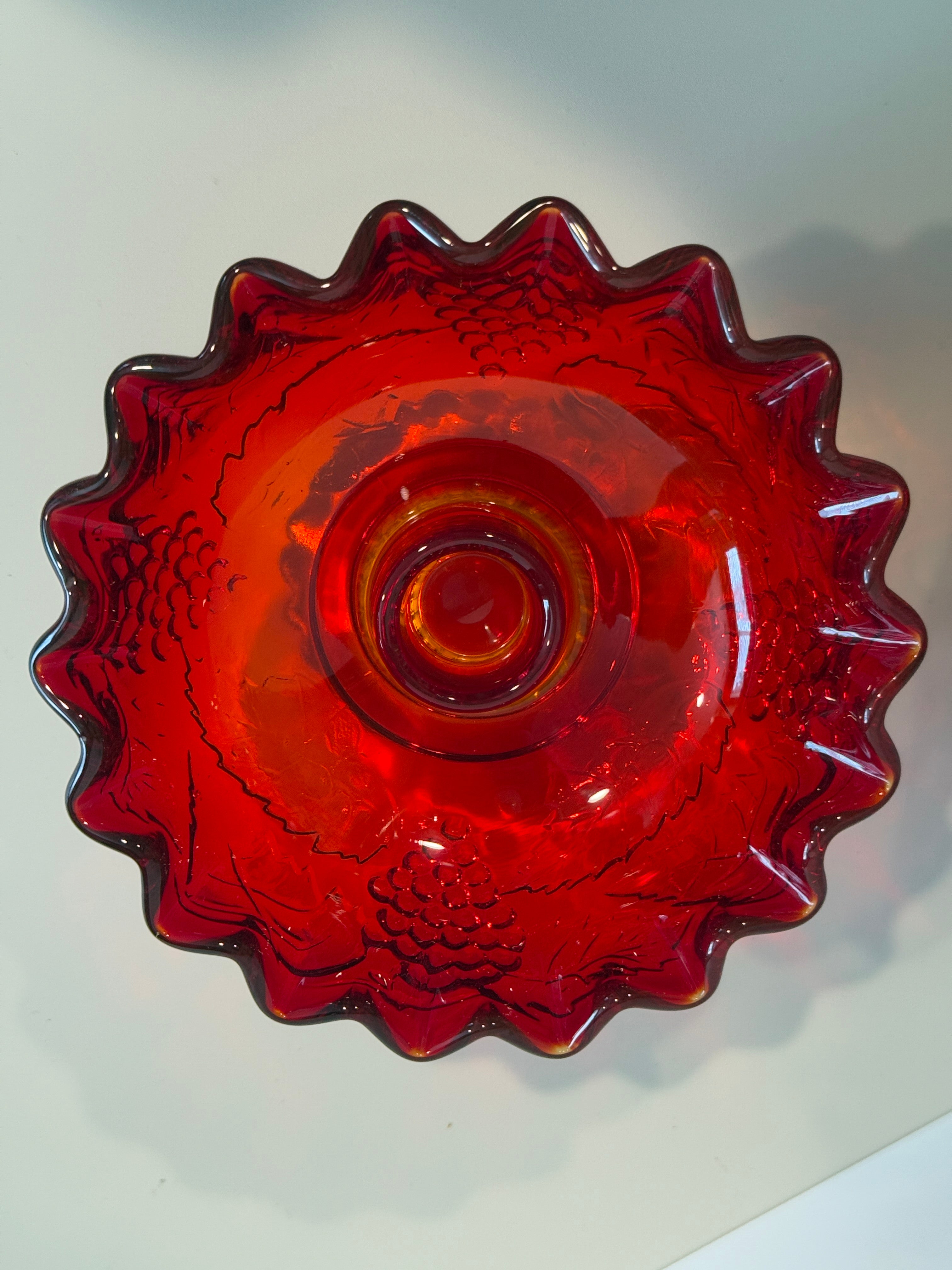 LE Smith Amberina Harvest Grape Candle Holder