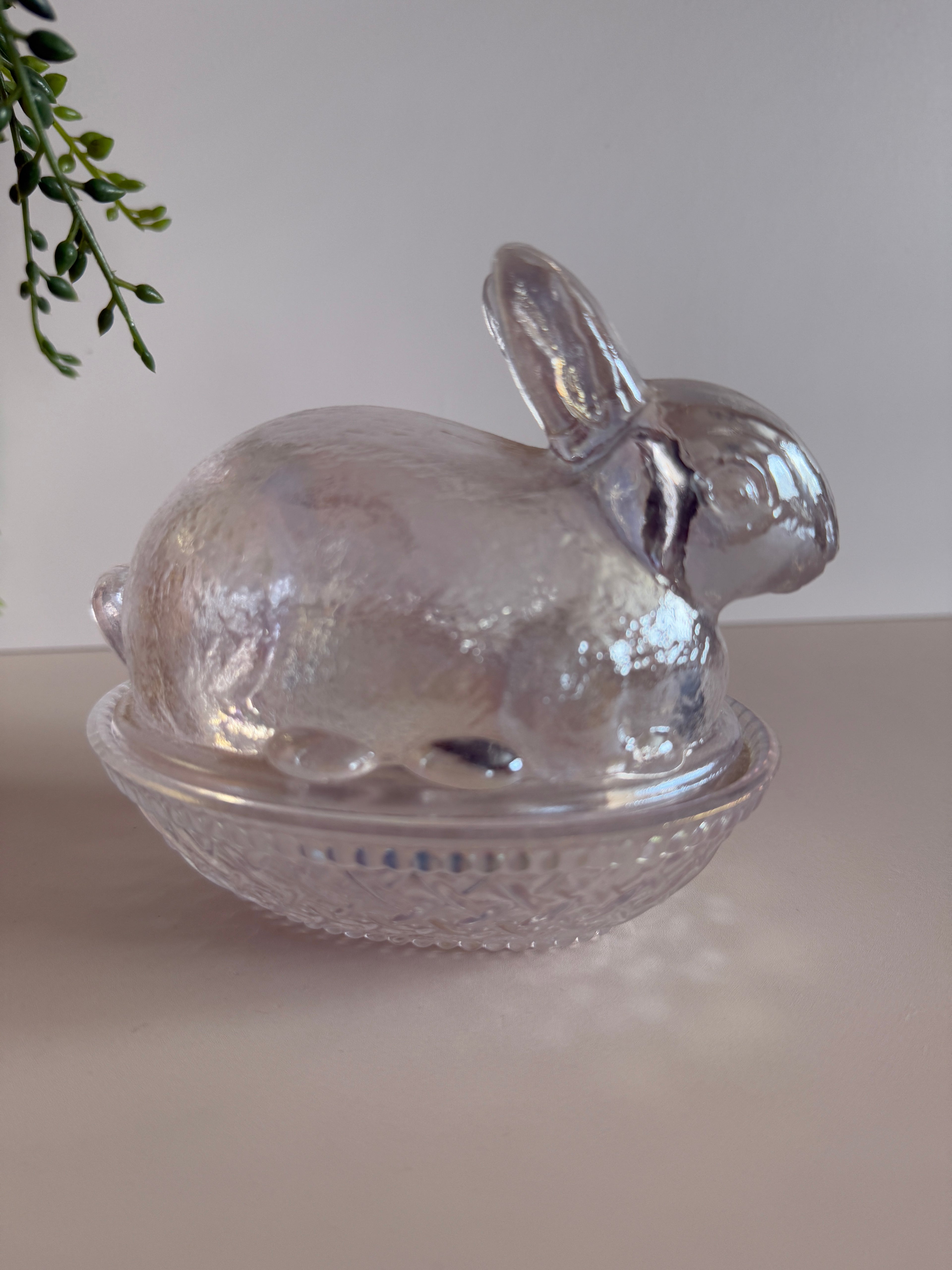 Imperial for Lenox Iridescent Bunny on Basket Candy Dish