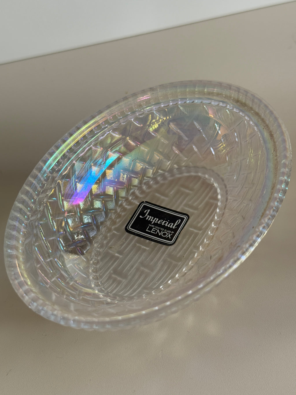 Imperial for Lenox Iridescent Bunny on Basket Candy Dish