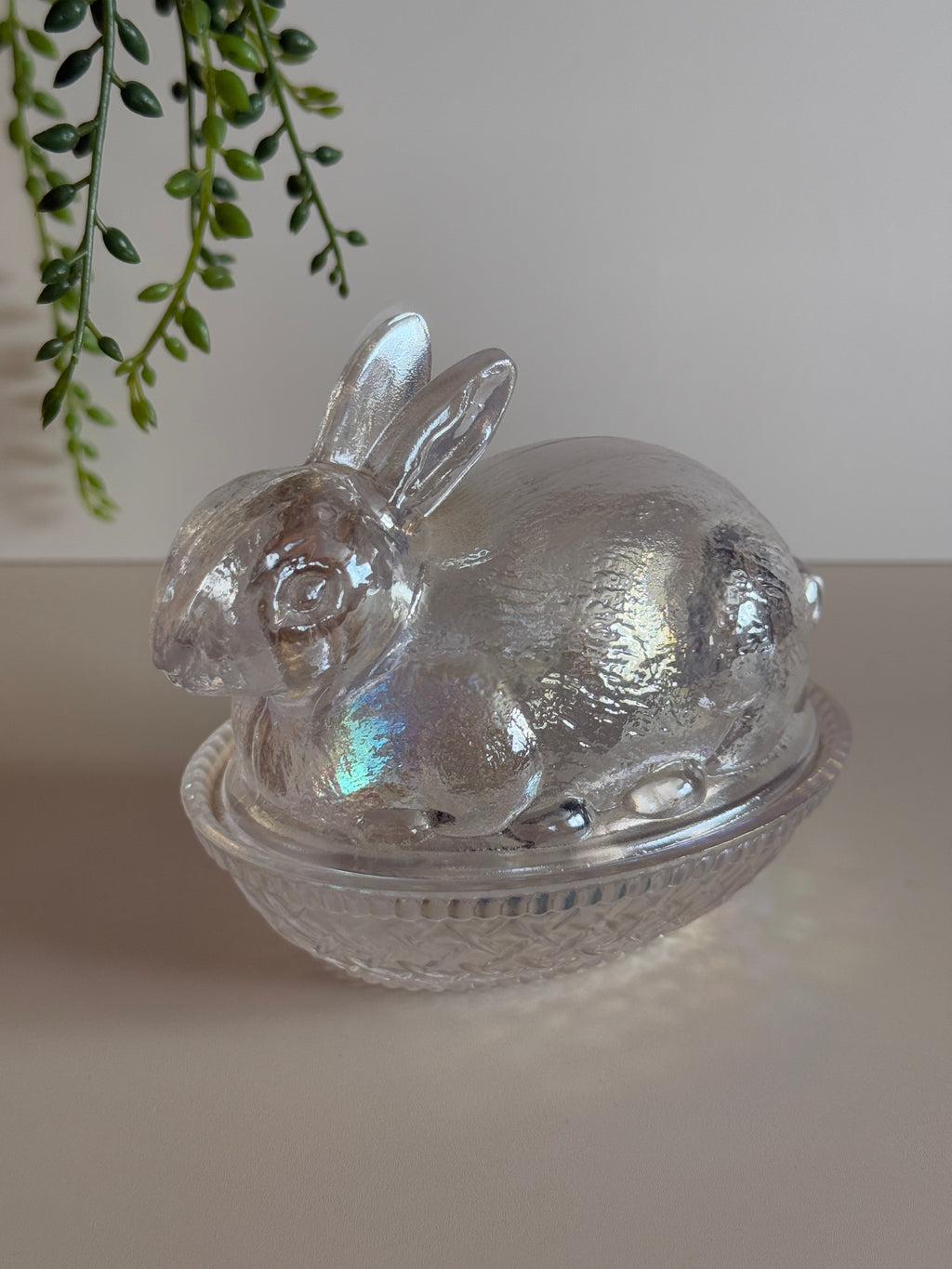 Imperial for Lenox Iridescent Bunny on Basket Candy Dish