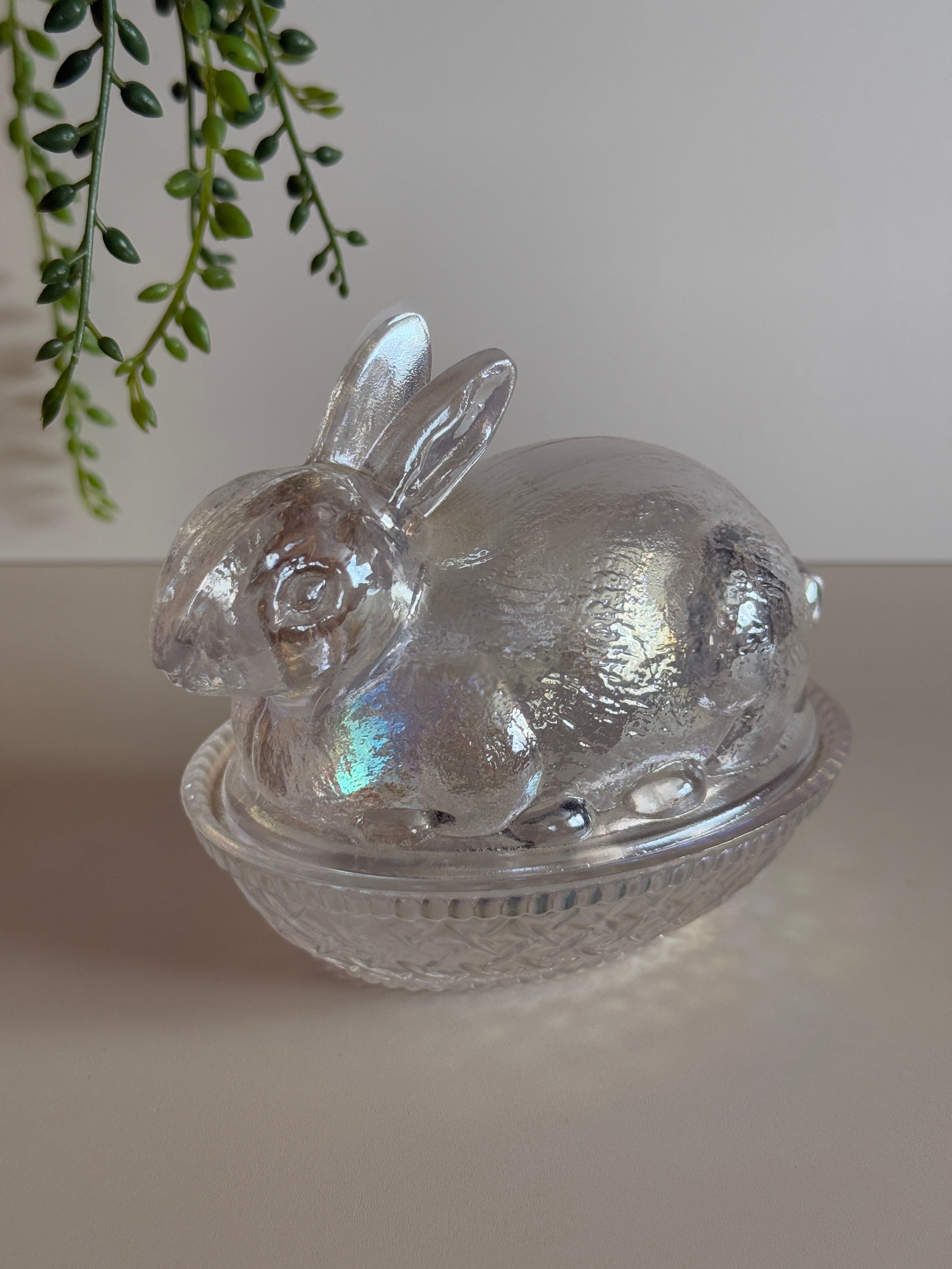 Imperial for Lenox Iridescent Bunny on Basket Candy Dish