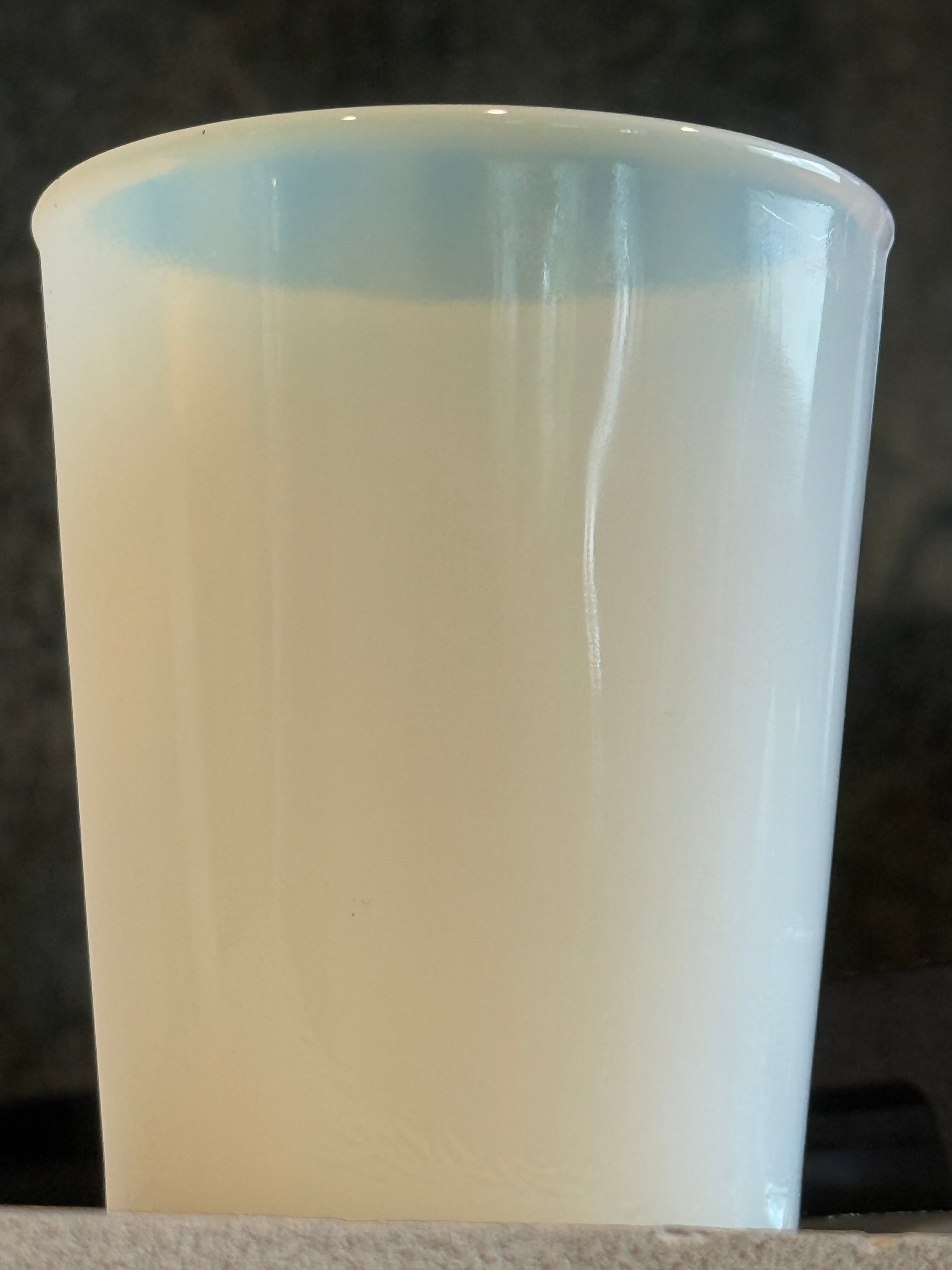 Set of 2 Vintage Hazel Atlas Opalescent Milk Glass Tumblers – 3.5 Inch