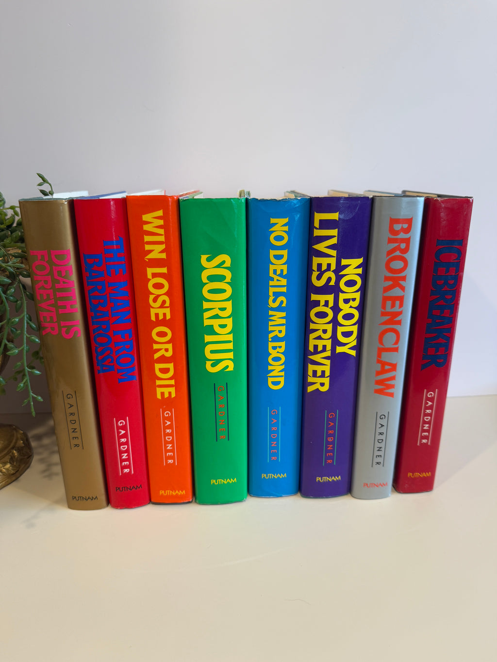 Set of 8 Ian Fleming’s Master Spy James Bond Books by John Gardner – First Editions with Dust Jackets